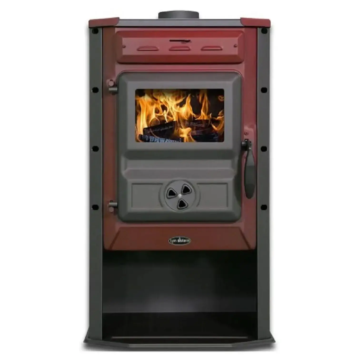 Tim Sistem Krbová kamna Čarobna pec, červená 7 kW, 83,5 x 49 x 51 cm