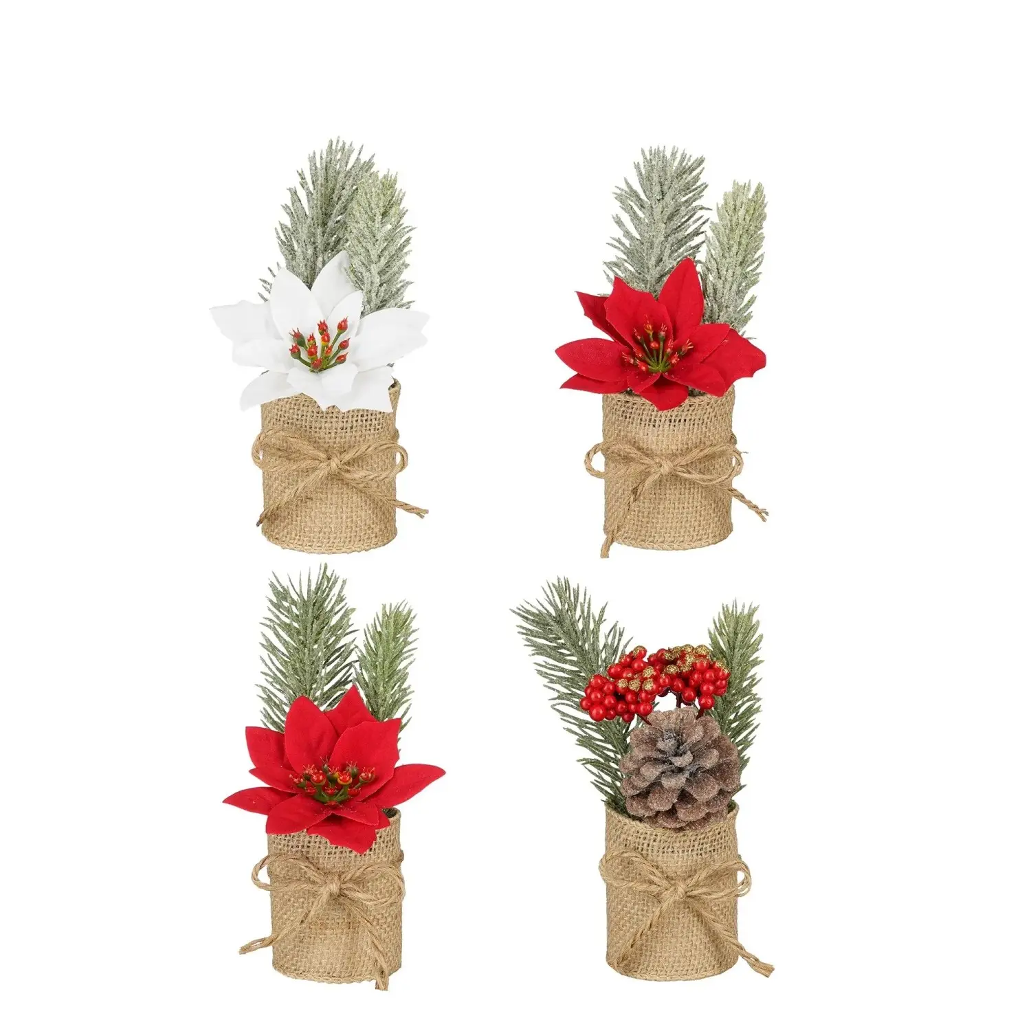 Mica Decorations Dekorace v květináči s jutou, různé druhy, pr. 8 x 16 cm, 1 ks