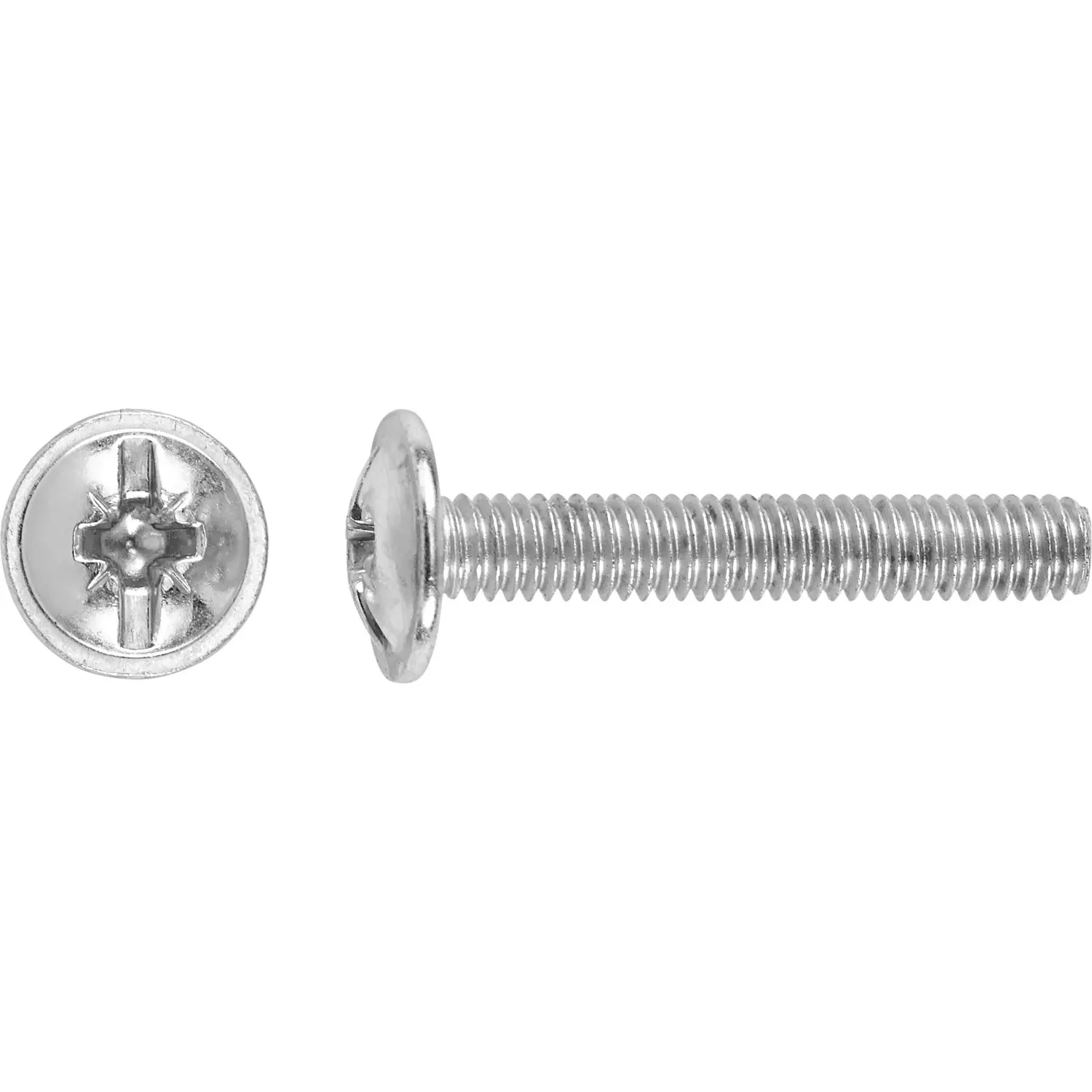 Šroub pro nábytkové úchytky s talířovou hlavou PZ2 bíle pozink. M4 x 40 mm, 8 ks