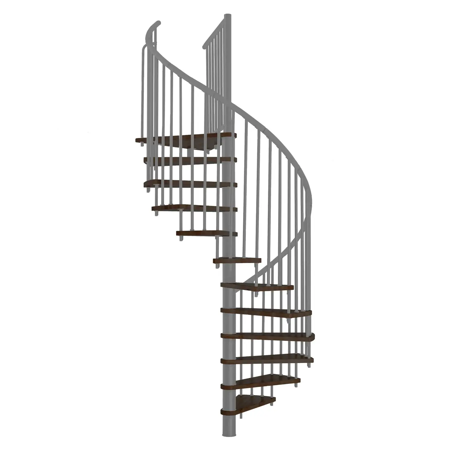 Minka STAIRS Kombinované točité schodiště Spiral Effect ořech/šedá pr. 120 cm