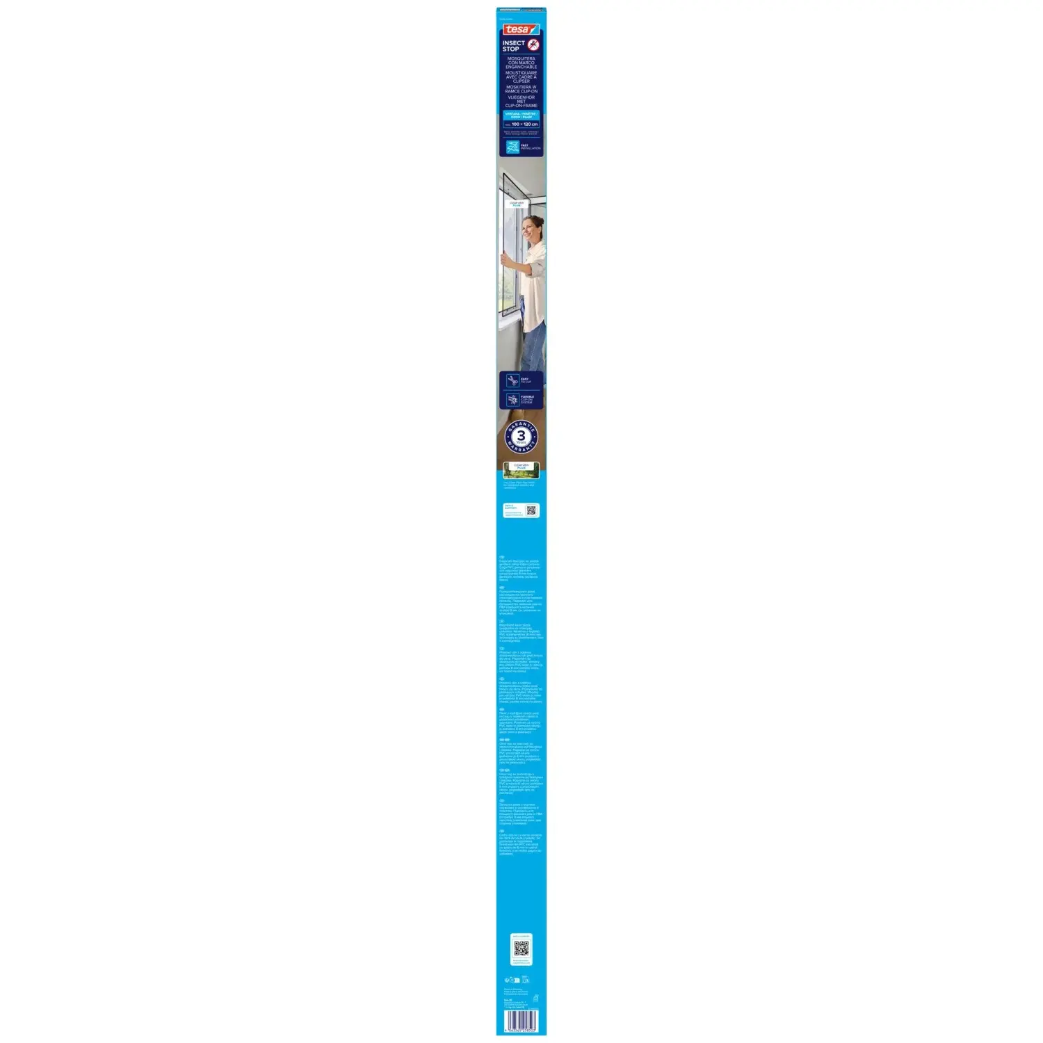 tesa Clip-on rám se sítí proti hmyzu do okna INSECT STOP, antracit, 1 x 1,2 m