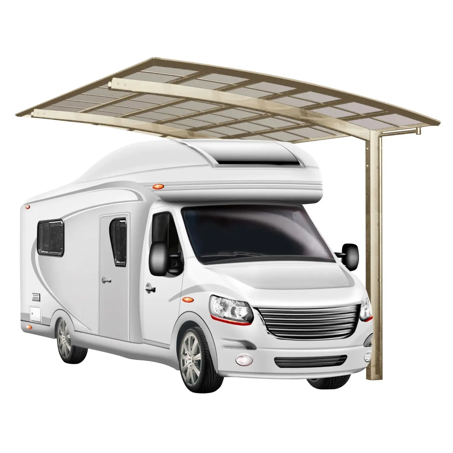 Ximax Alu přístřešek na auto Portoforte Caravan Typ 60 vzhled oceli 270 x 495 cm