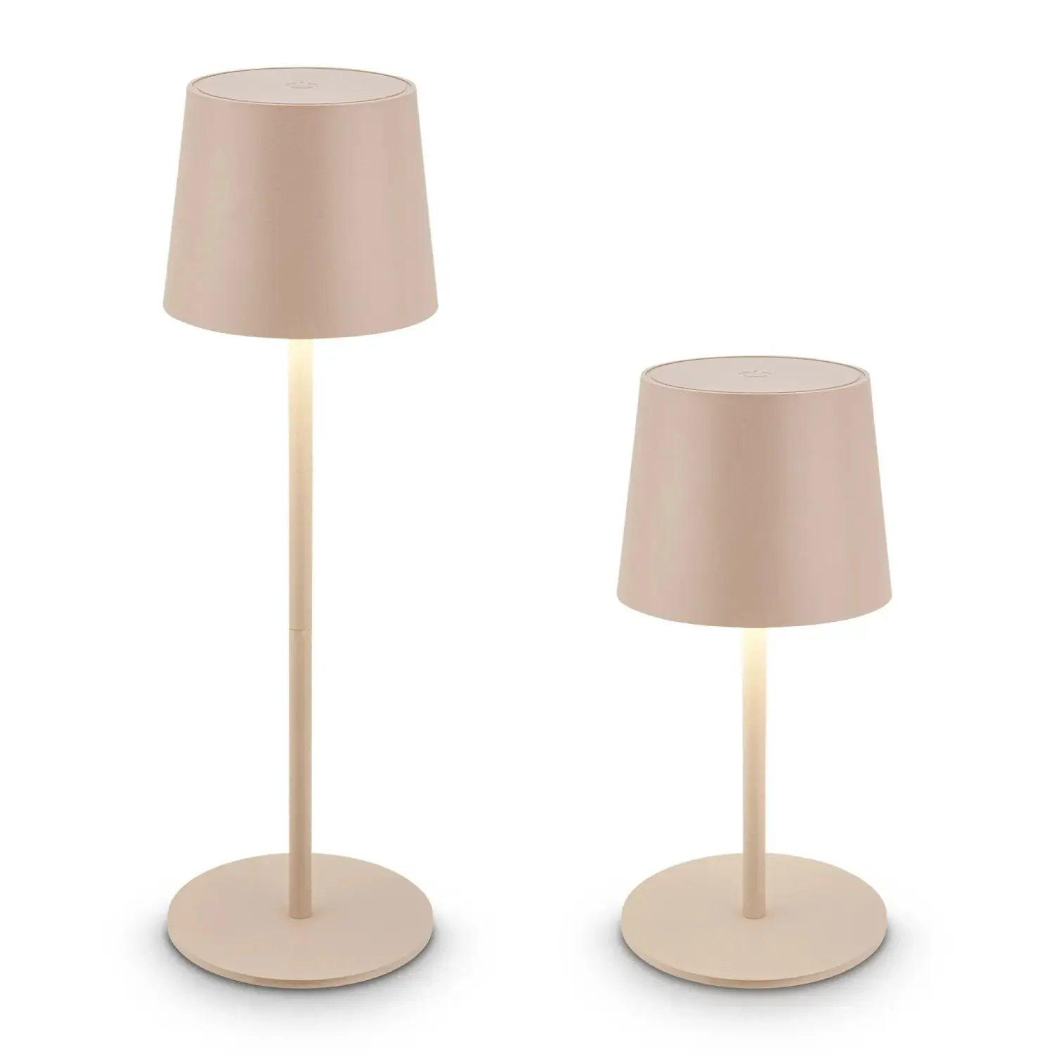 BRILO Dobíjecí LED stolní lampa Bota, 2,6W, 120lm, IP44, béžová, pr. 11 x 33 cm