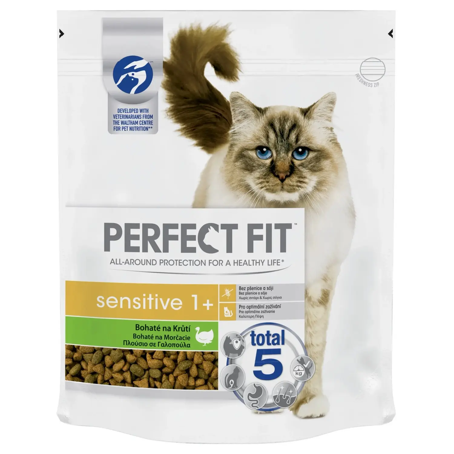 Perfect Fit Granule pro kočky Sensitive 1+ krůtí 750 g