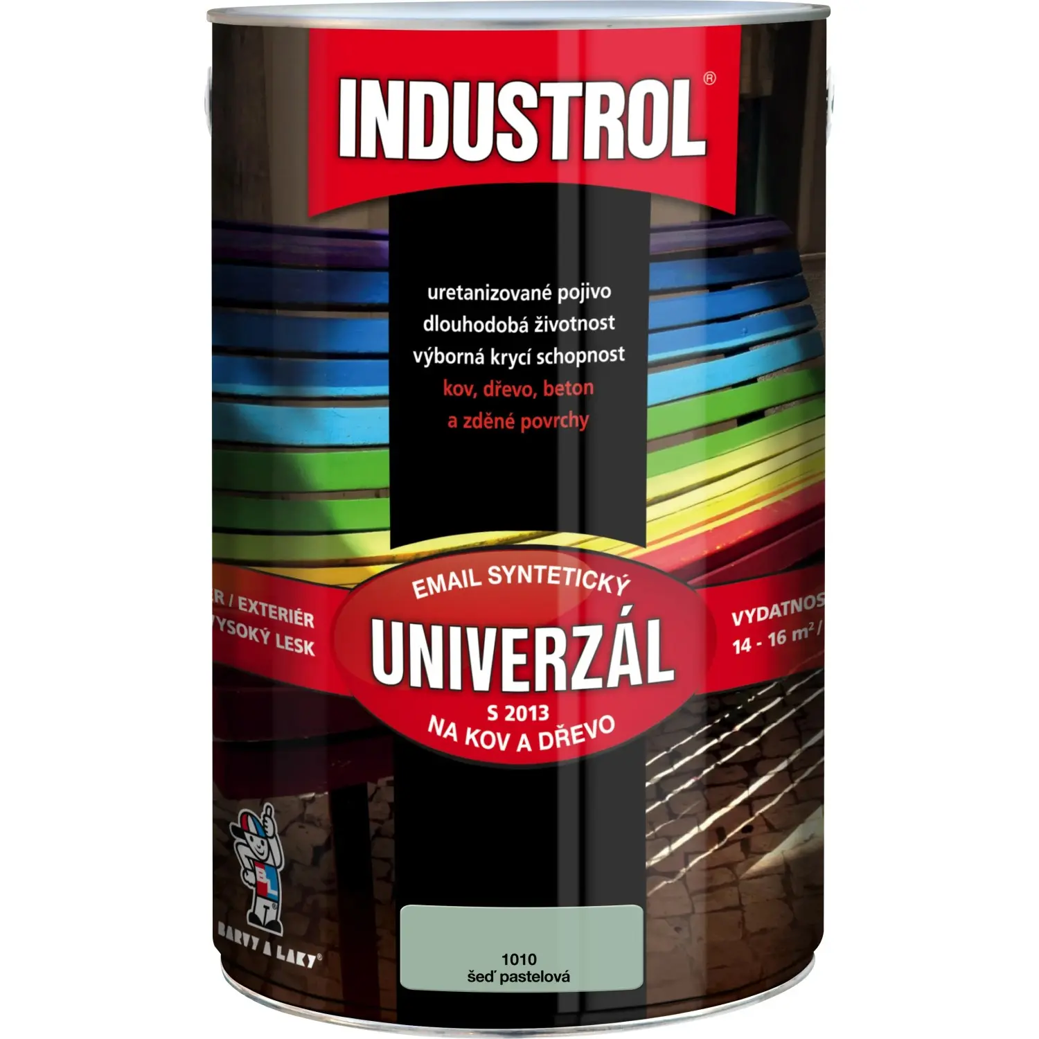INDUSTROL Email na kov a dřevo S2013 UNIVERZÁL 1010 pastelově šedá 4 l