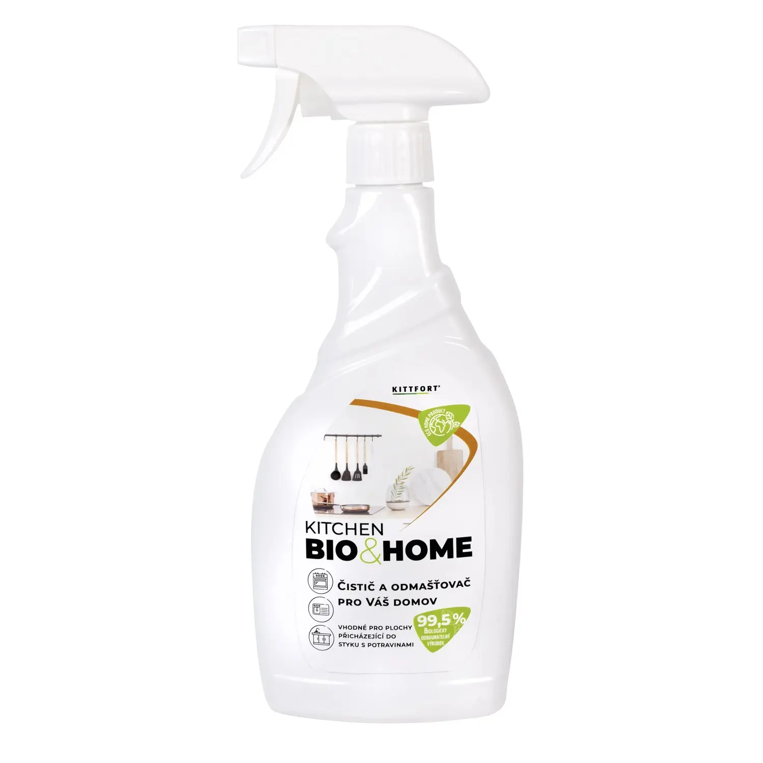 KITTFORT Čistič a odmašťovač KITCHEN BIO + Home rozprašovač, 500 ml