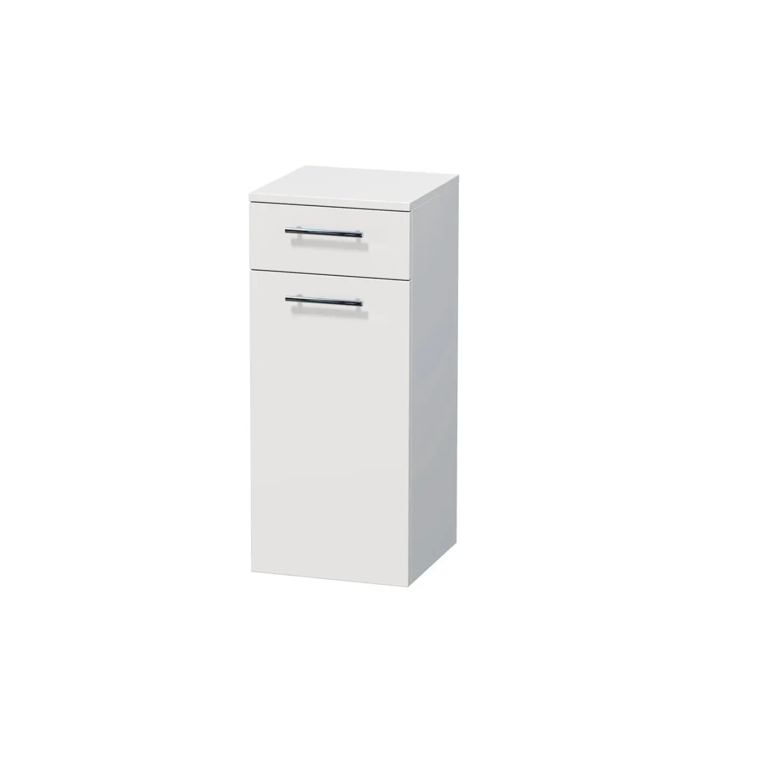 INTEDOOR Nízká skříň BEE pravá, úchyt chrom, š. 35 cm, bílá lesk