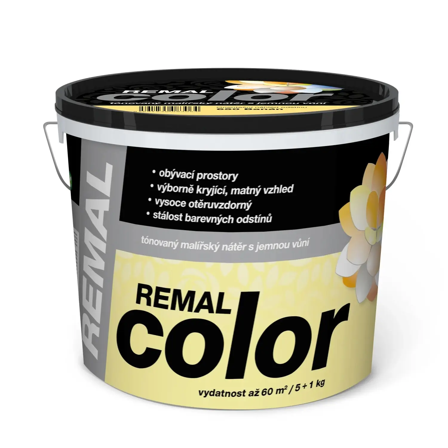 REMAL Color Tónovaný malířský nátěr s jemnou vůní, 650 Banán, 5 + 1 kg