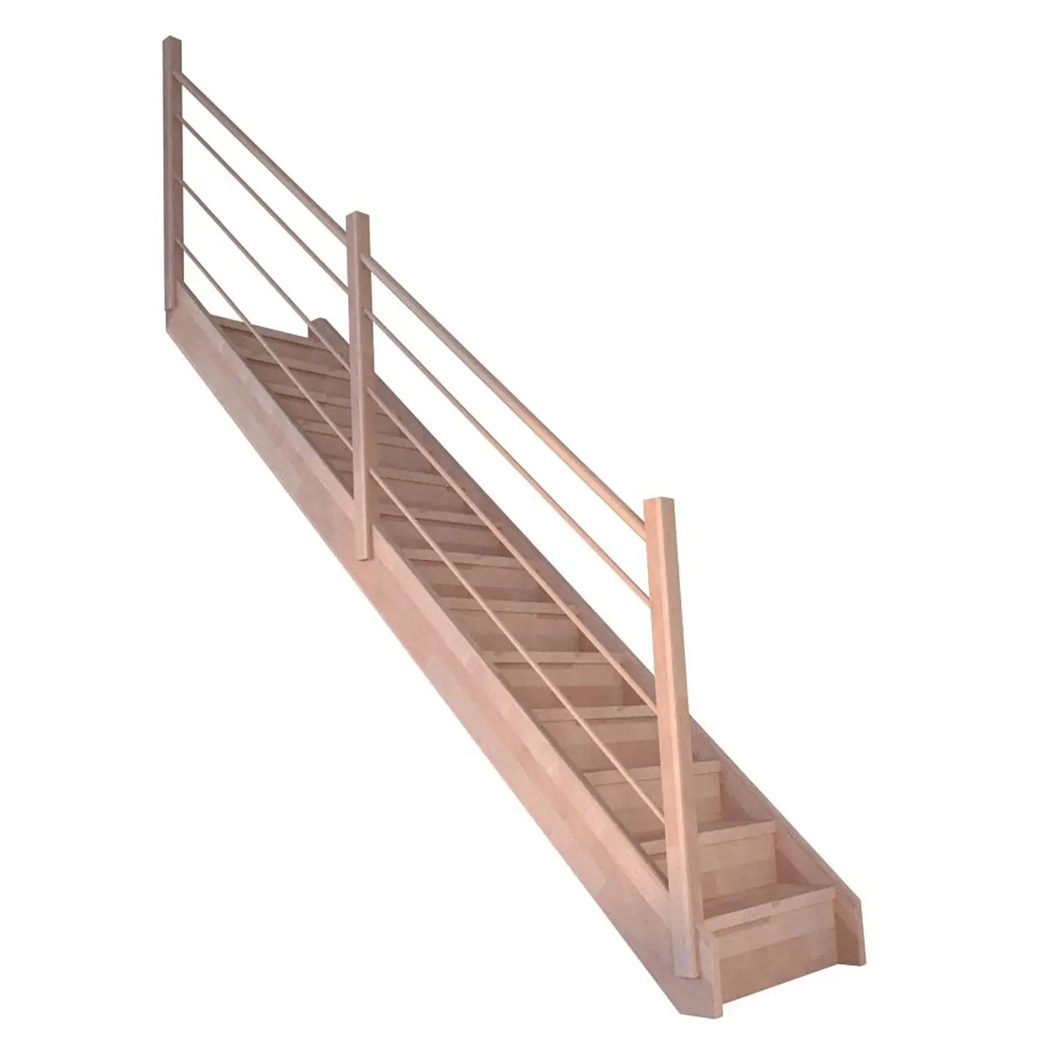 StarWood Schody Mykonos Pro bukové rovné 80cm uzavřené dřev. design. zábradlí L