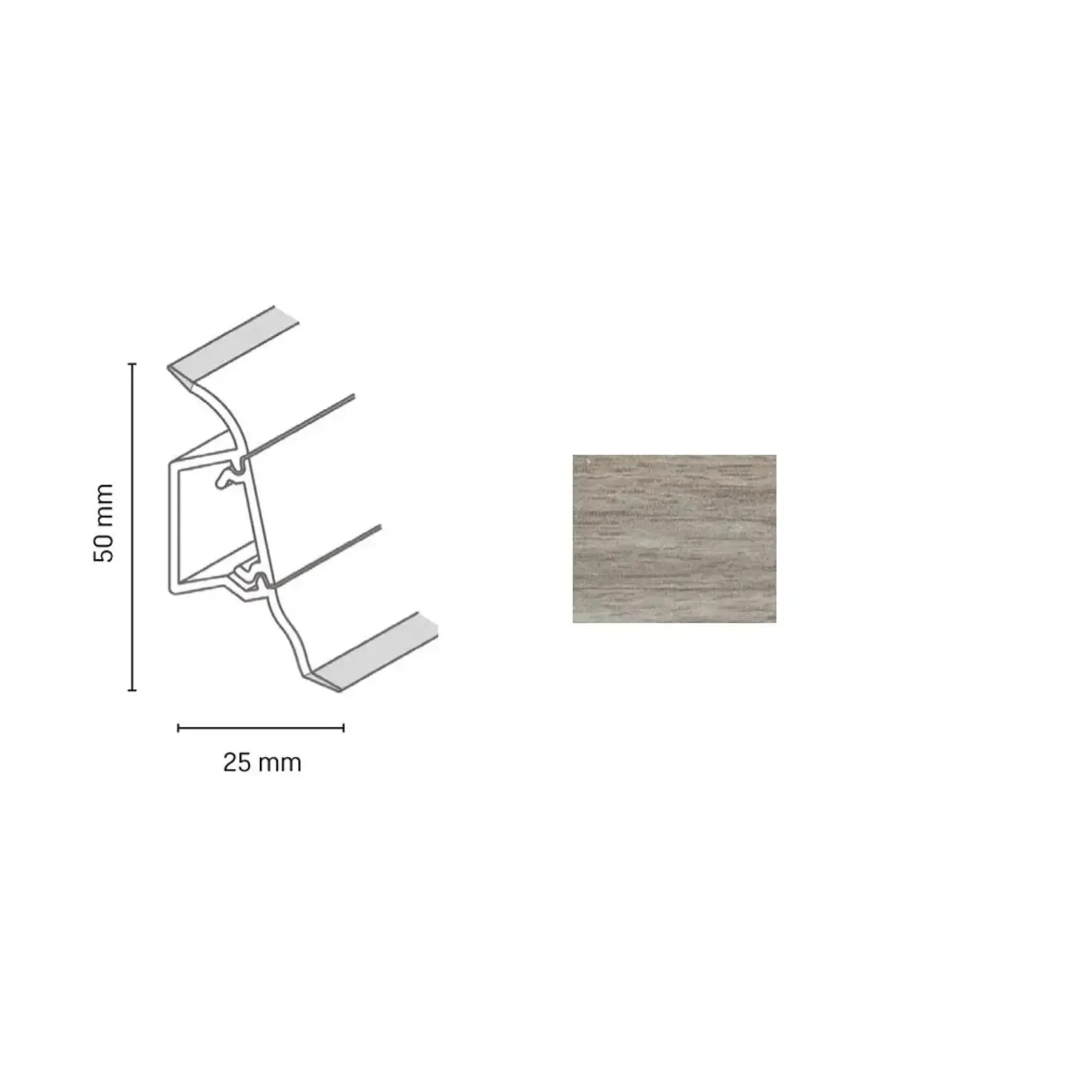Döllken Profiles Lišta SLK 50 2156 ořech 50 x 25 x 2500 mm