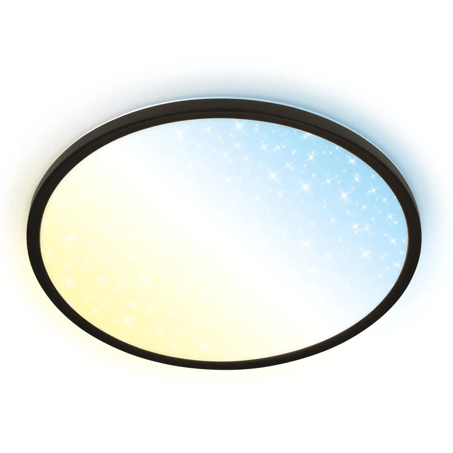 BRILO LED stropní svítidlo Slim černá 30W, 3600lm, 3000-6500K, pr. 37,5 x 3,3 cm