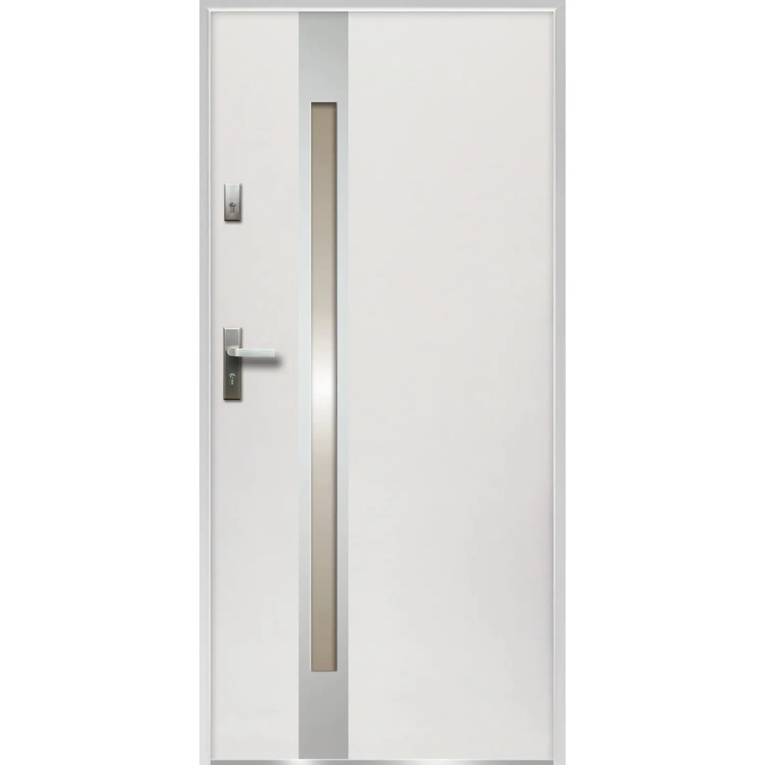 O.K. DOORS Ocelové vchodové dveře TEMIDAS INOX P55 bílé 90 P