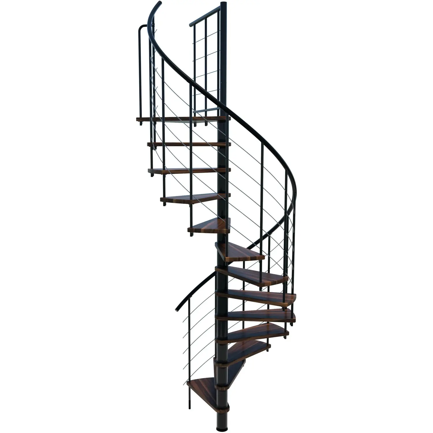Minka STAIRS Kombinované točité schodiště Venezia Smart ořech/černá pr. 160 cm