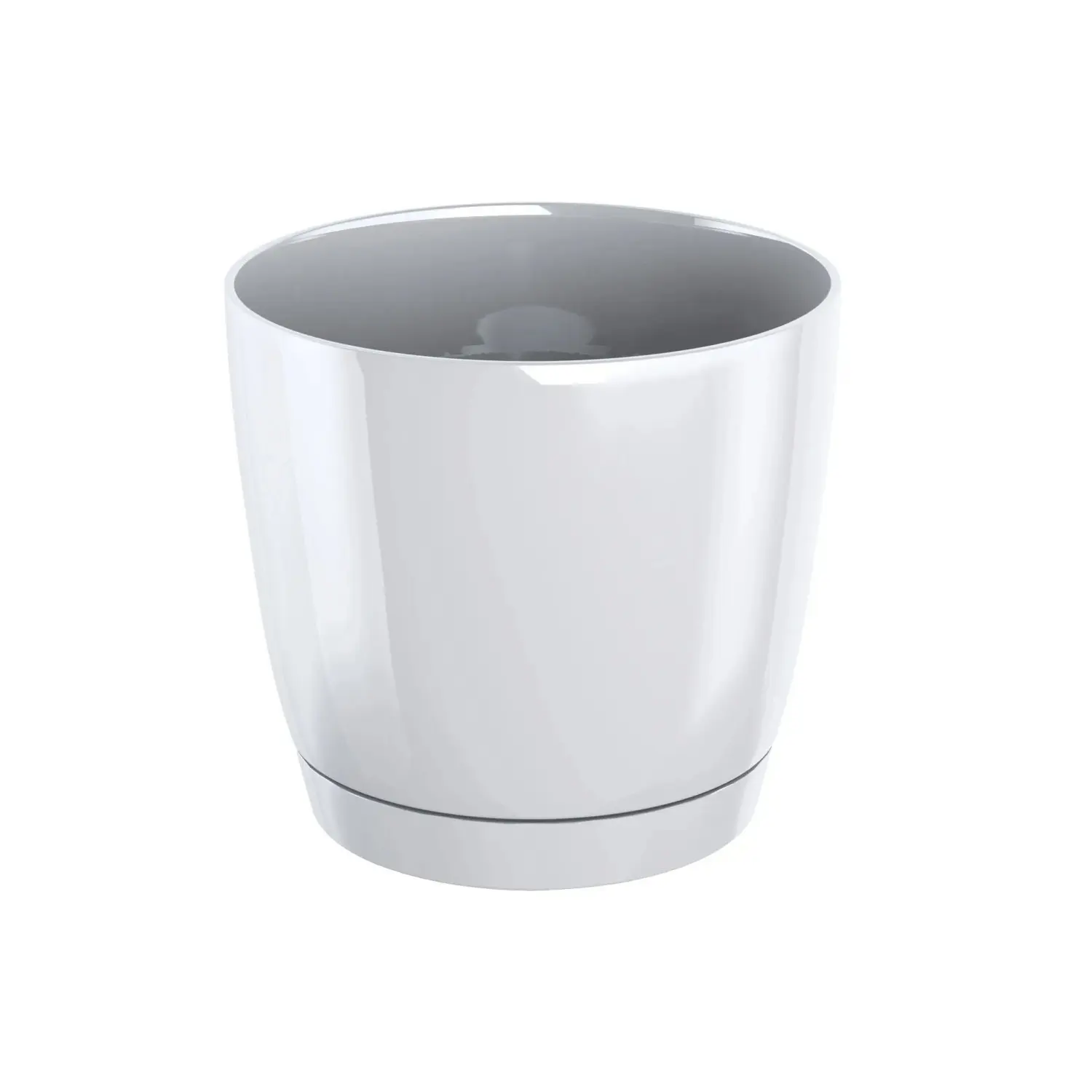 Prosperplast Květináč s miskou Coubi 13,5 cm, bílý