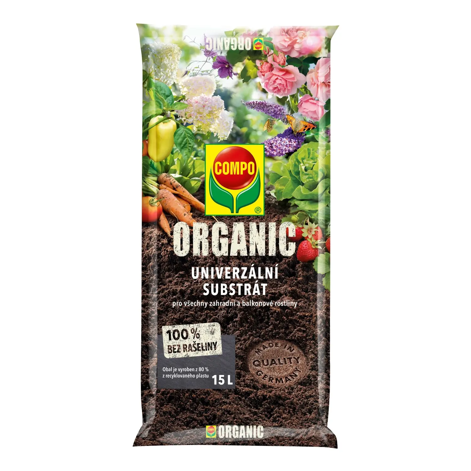 COMPO ORGANIC Univerzální substrát bez rašeliny, 15 l