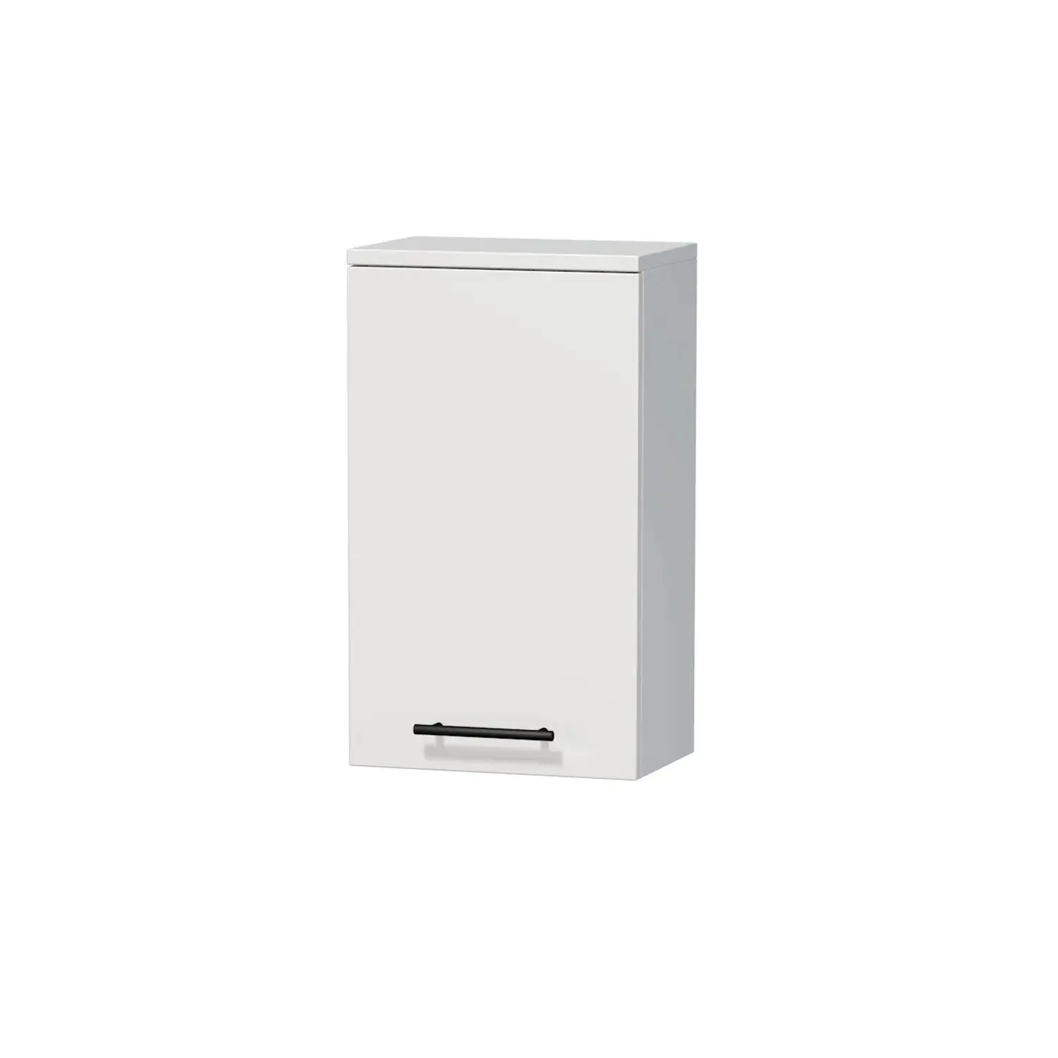 INTEDOOR Horní závěsná skříň BEE levá, úchyt černý, š. 35 cm, bílá lesk
