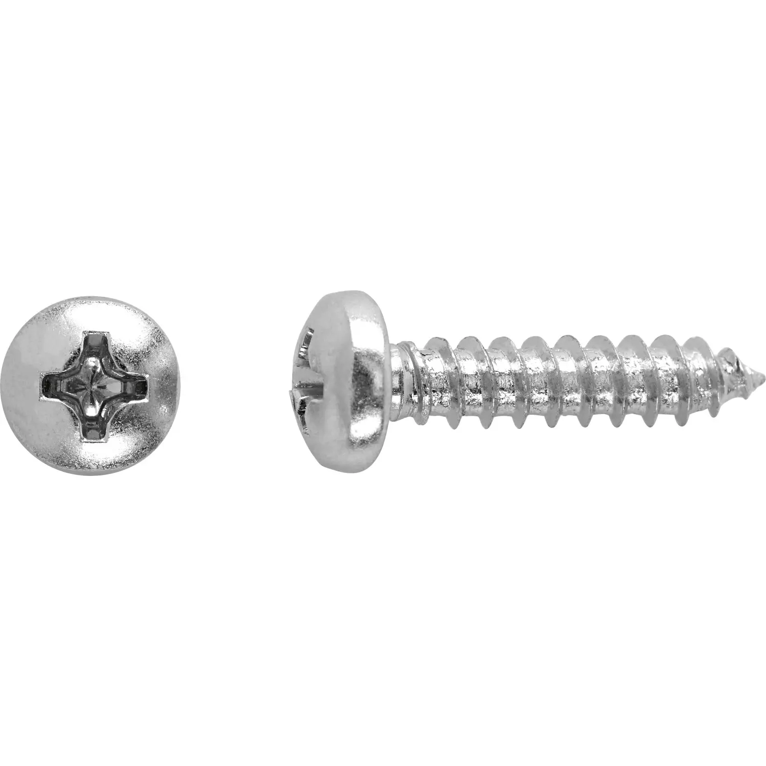 Vrut do plechu s půlkulatou hlavou PH2 plný závit bíle pozink. 3,5x13 mm, 12 ks