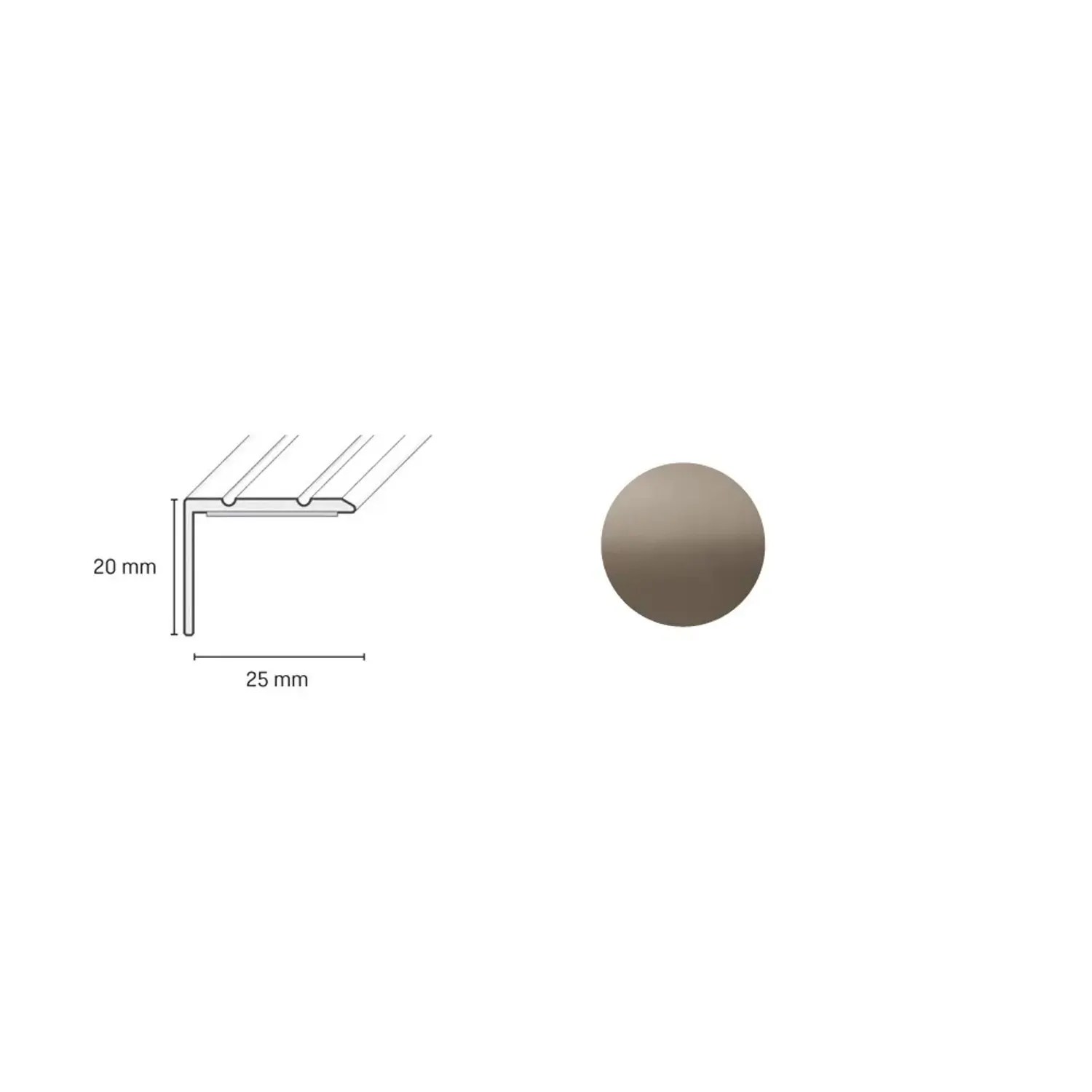 Döllken Profiles Schodová hrana DP 36 S samolepicí 25 x 20 x 1800 mm, champagne