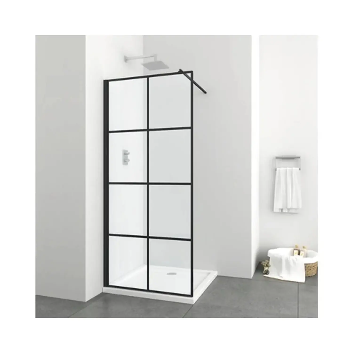 Sanotechnik Sprchová zástěna ELITE BLACK černá, 98-100 x 195 cm