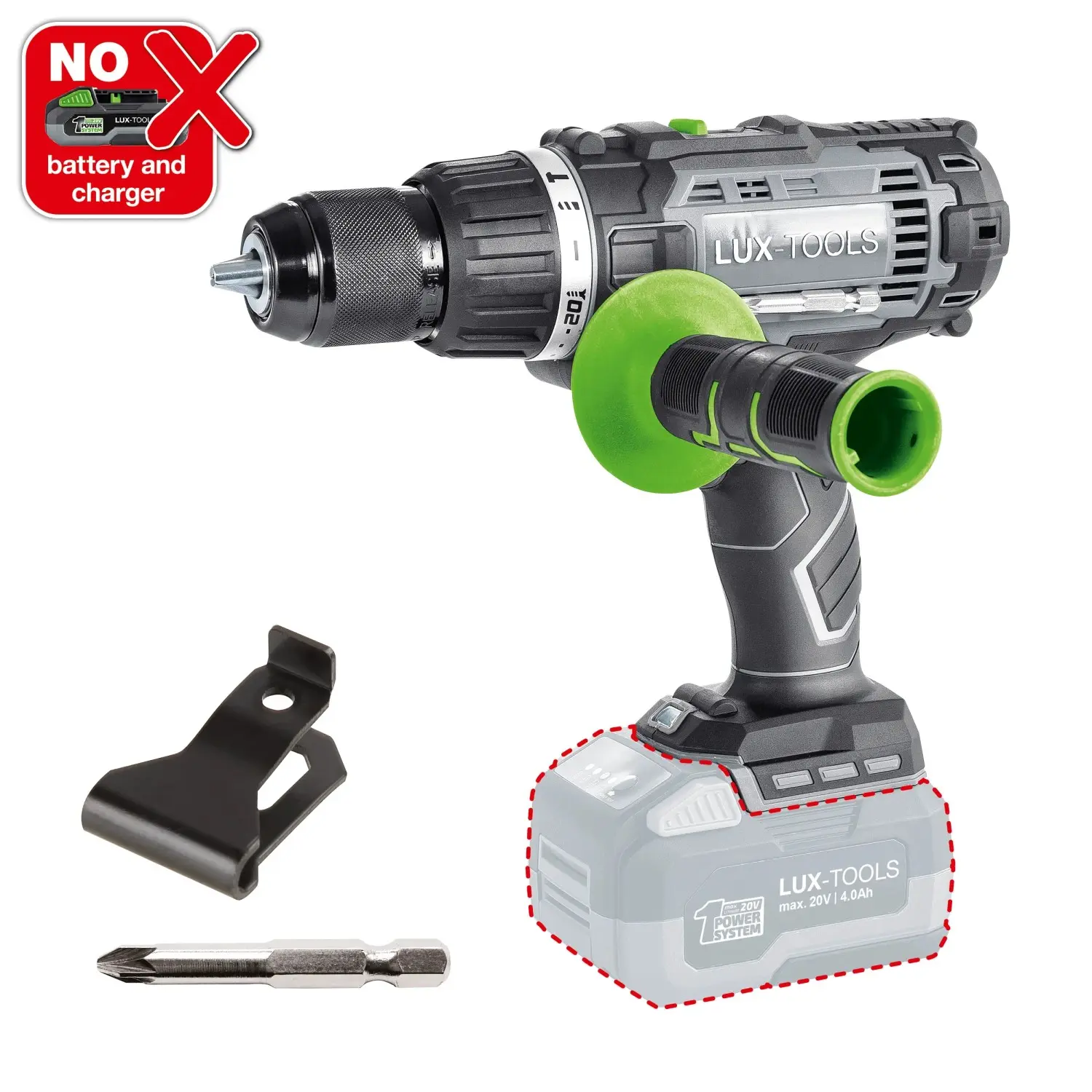 LUX-TOOLS 1 PowerSystem Aku příklepový vrtací šroubovák A-BS-20/S Solo