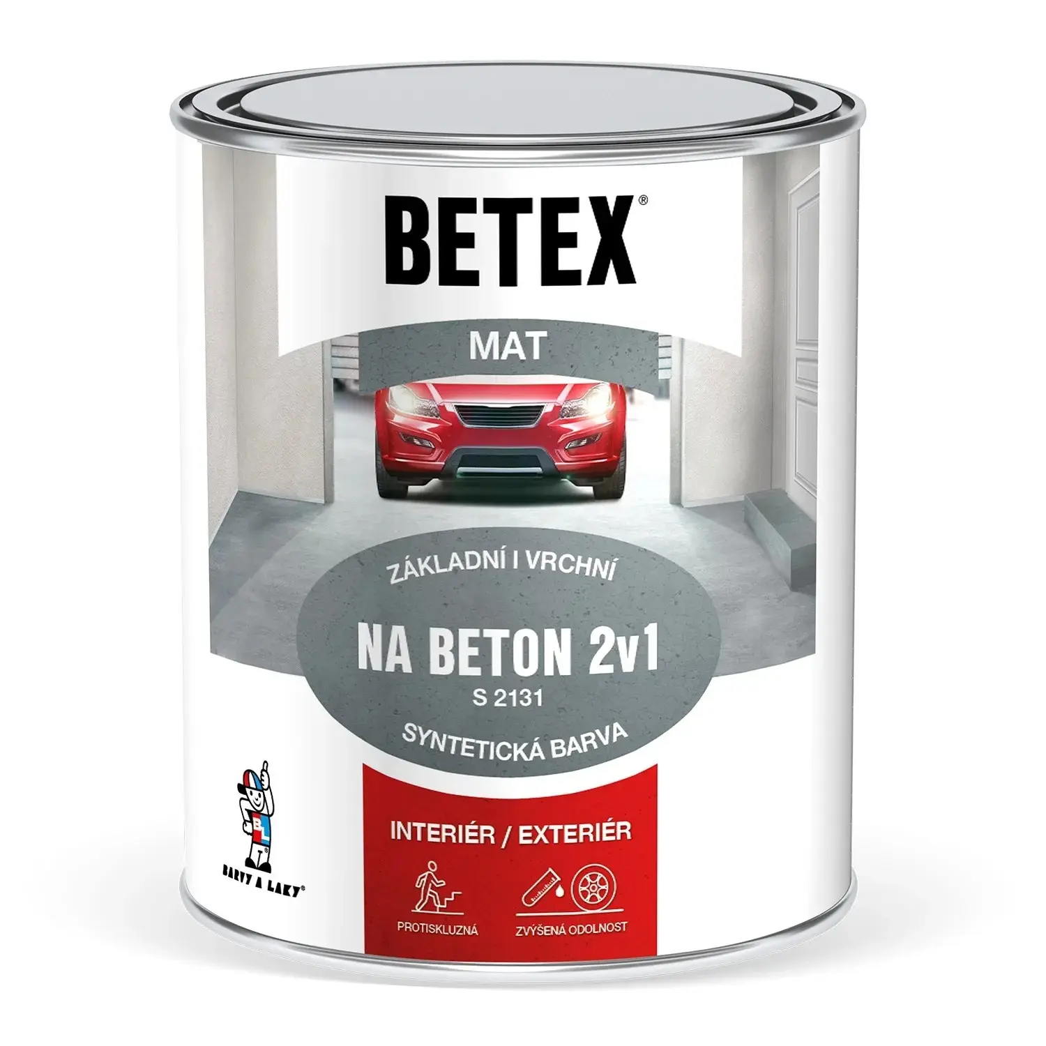 BETEX Základní i vrchní barva na beton S2131 2v1, 0110 šedá 800 g