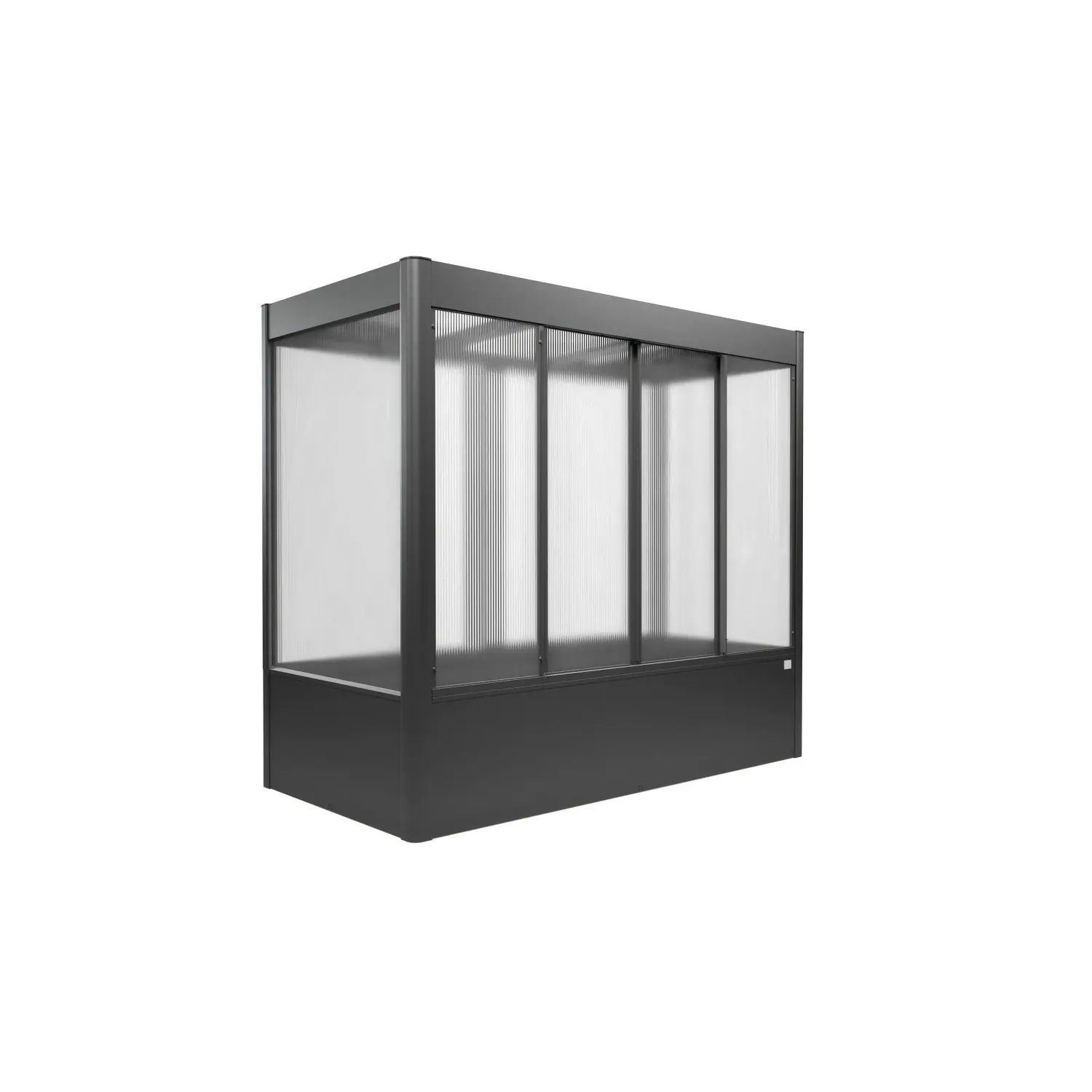 Biohort Skleník s vyvýš.záhonem Florentina 2x1MINI tm.šedý 201,6x180,7x104 cm