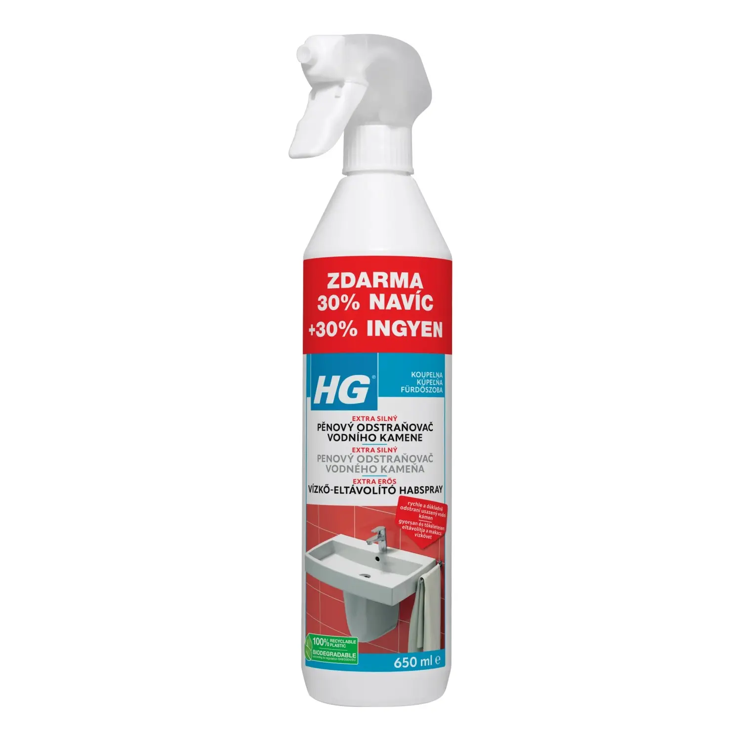 HG Extra silný pěnový odstraňovač vodního kamene 500 ml + 30% navíc