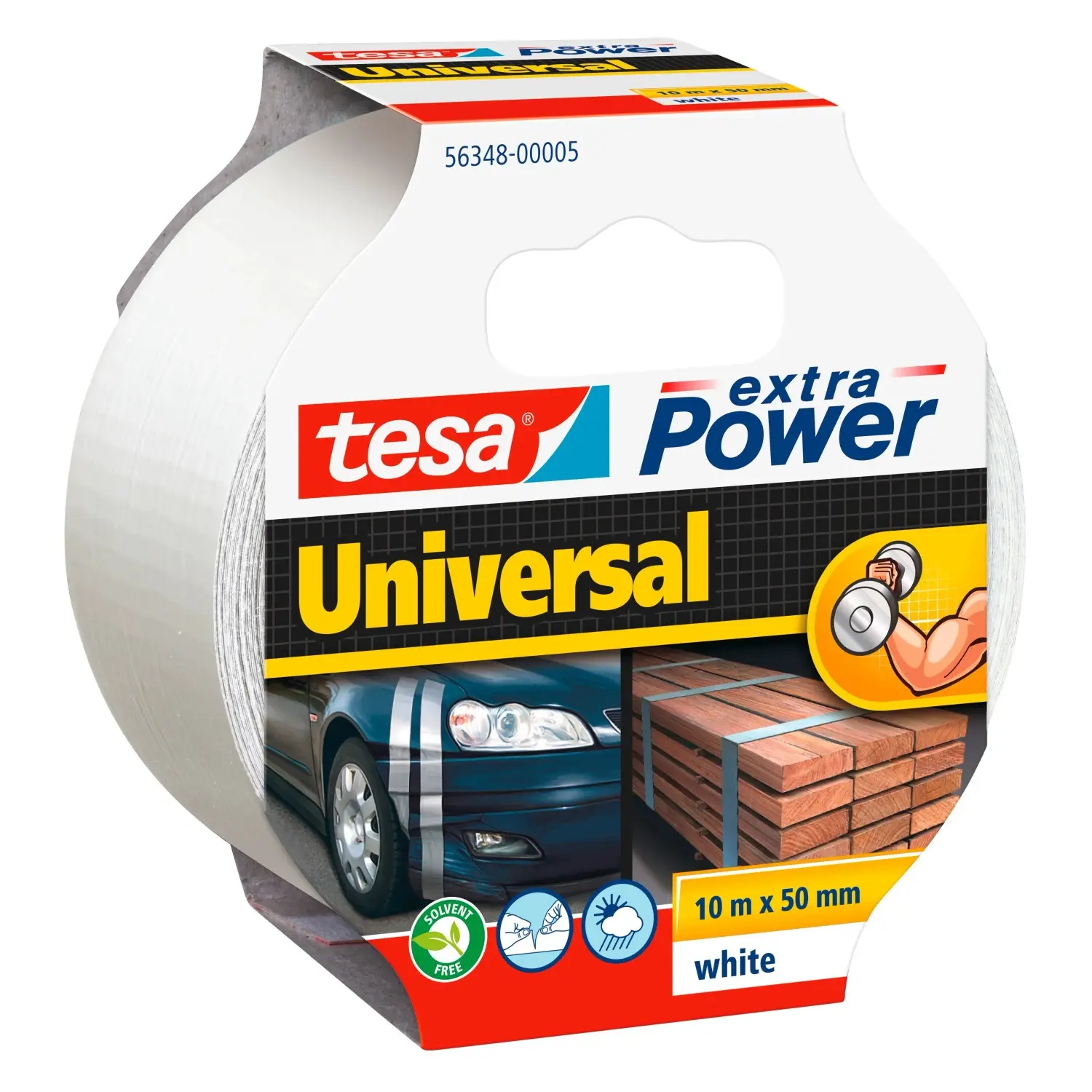 tesa Univerzální textilní opravná páska Extra Power Universal, bílá, 10 m x 50mm