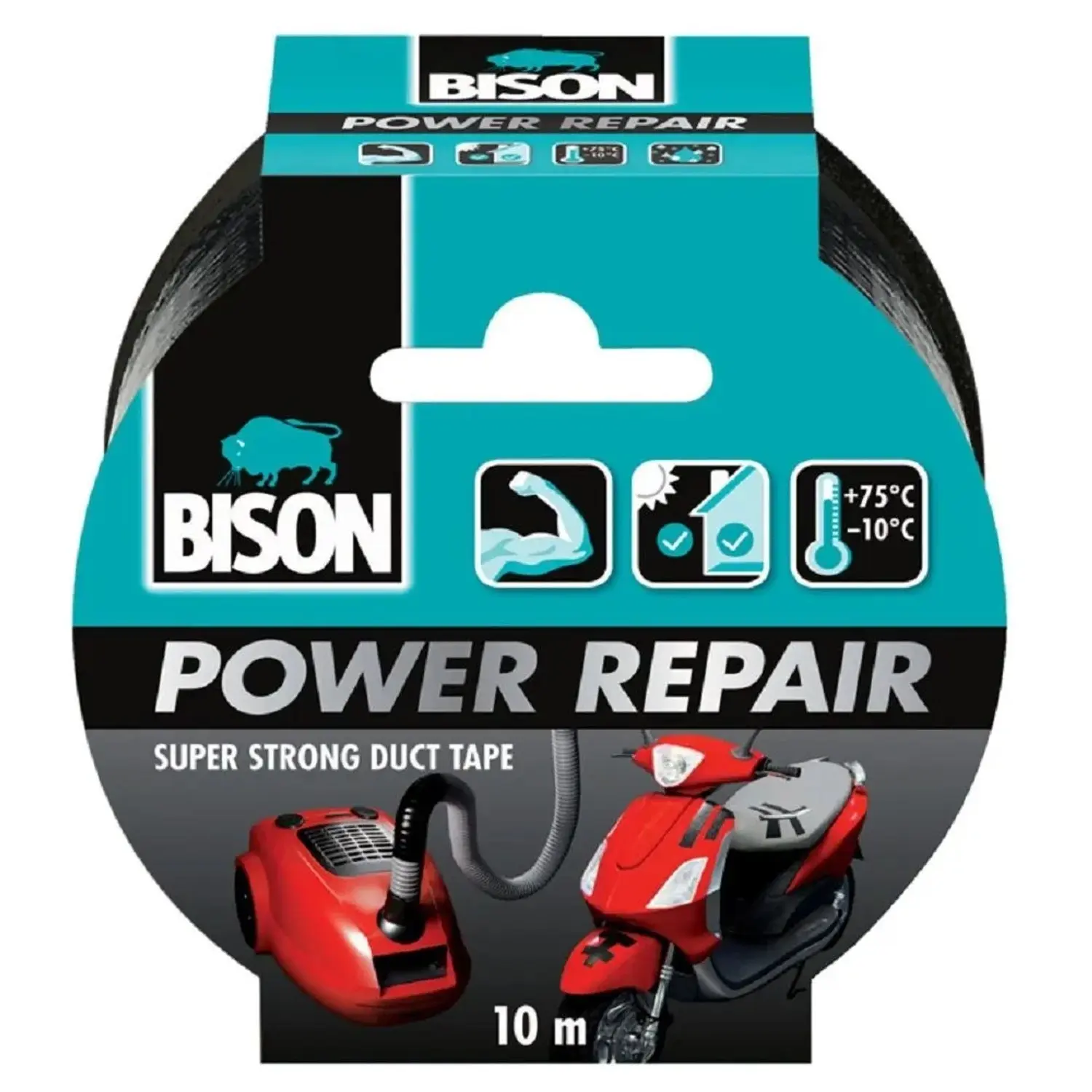 BISON Lepicí páska POWER REPAIR, černá, 48 mm x 10 m