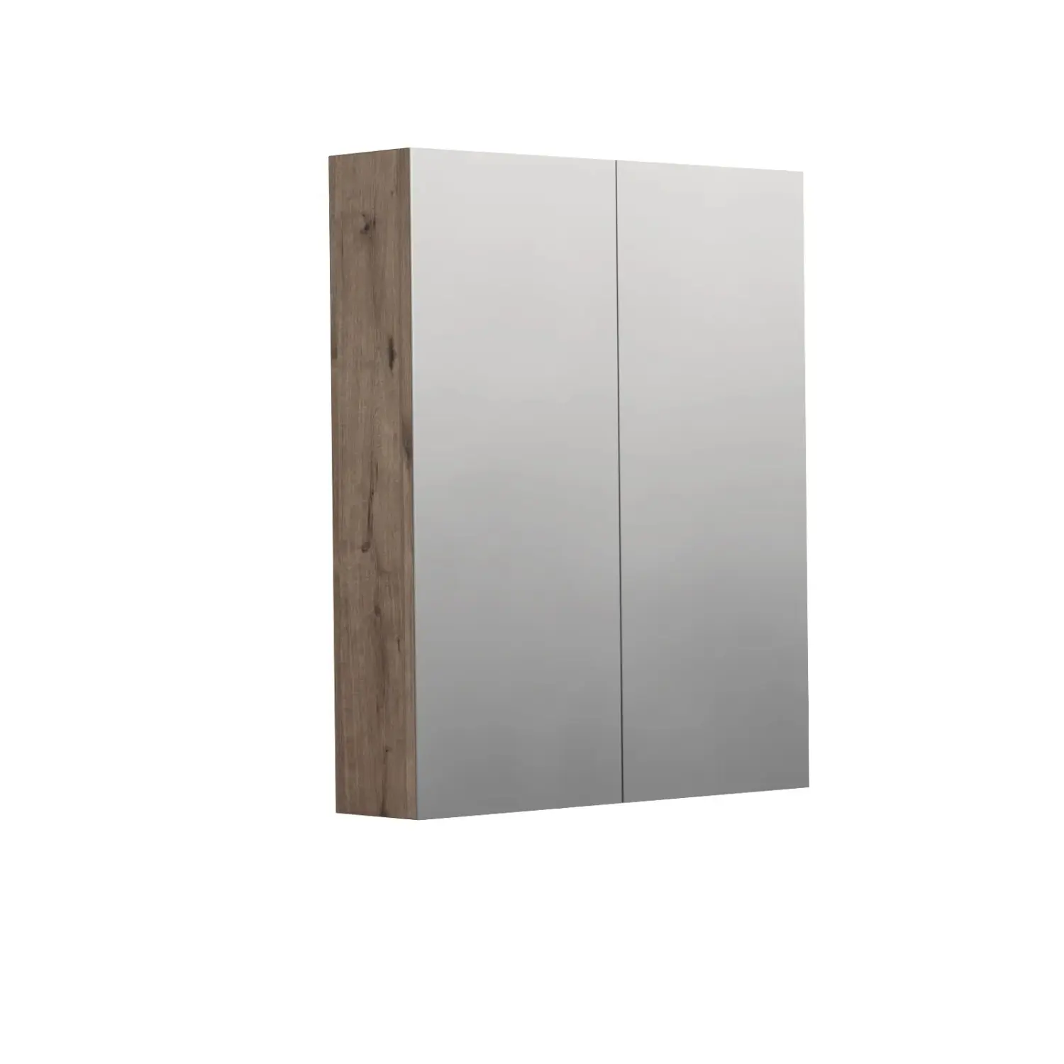 INTEDOOR Zrcadlová skříň BEE, 2 dveře, el.zásuvka, IP44, š. 60cm, dub Wellington