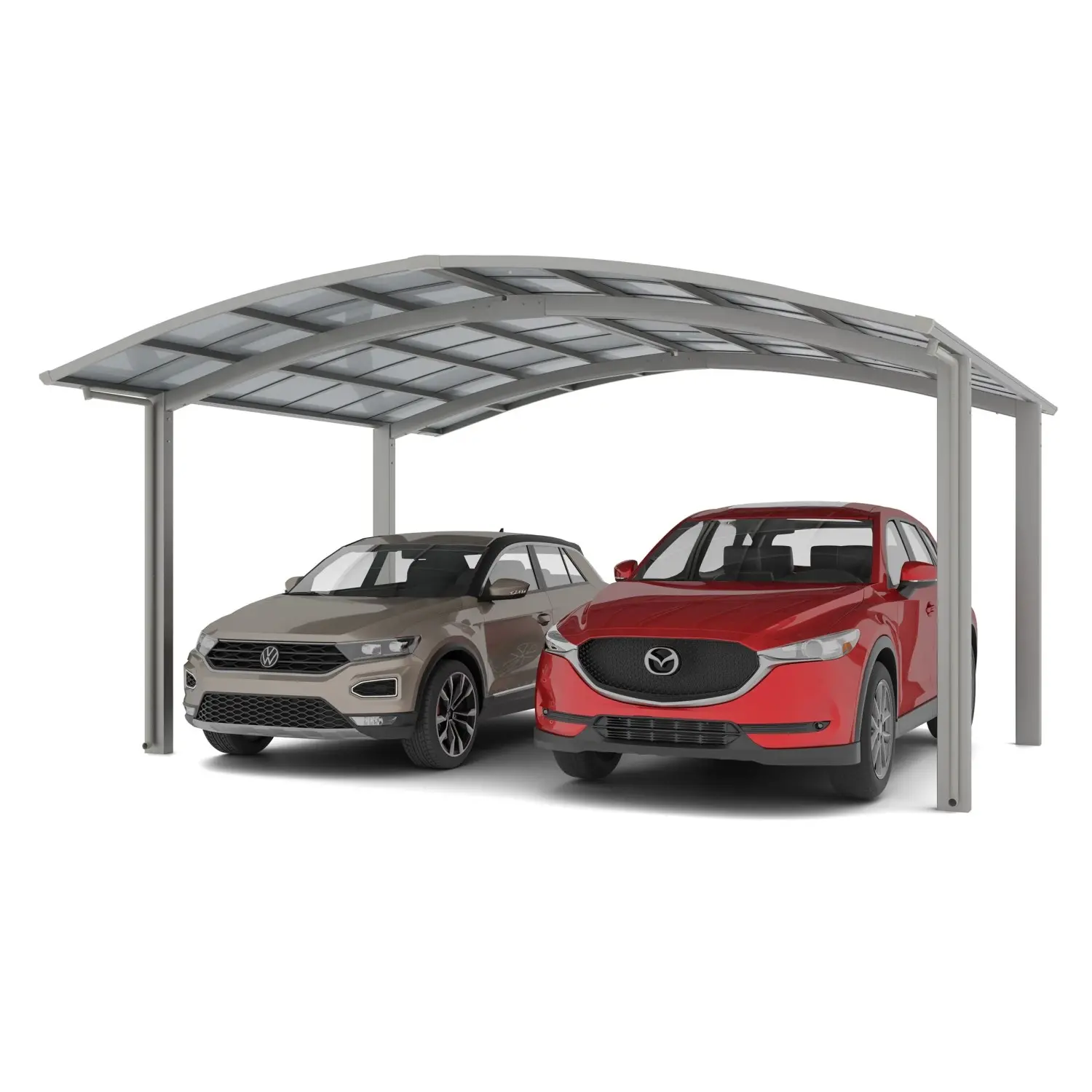 Ximax Alu přístřešek na 2 auta Portoforte Typ 80-M vzhled oceli 542 x 495 cm