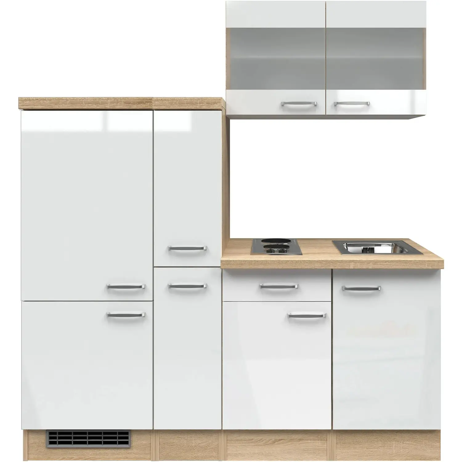 Flex-Well Kuchyně Valero 190 cm/typ 1 - lednice/varná deska