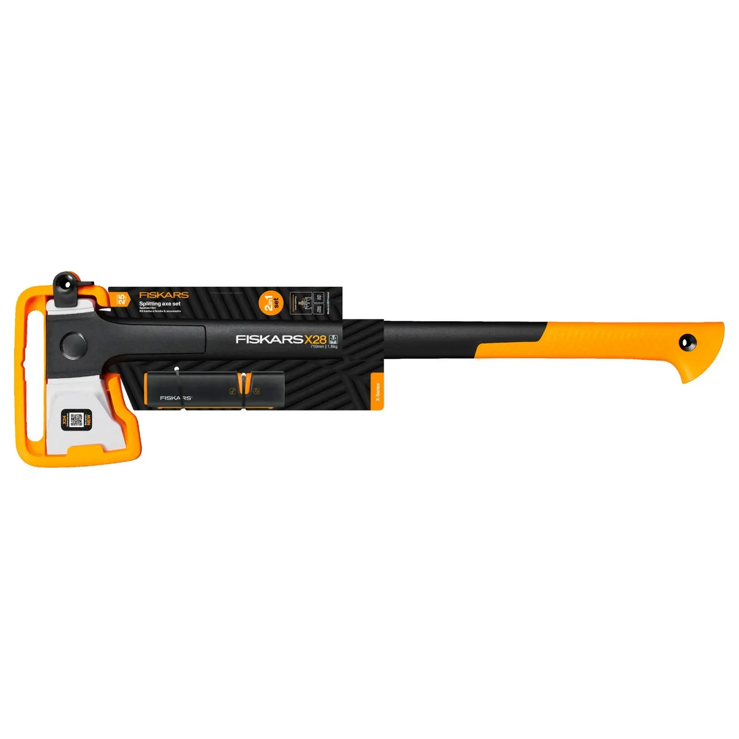 Fiskars Set sekera X28 & ostřič Xsharp