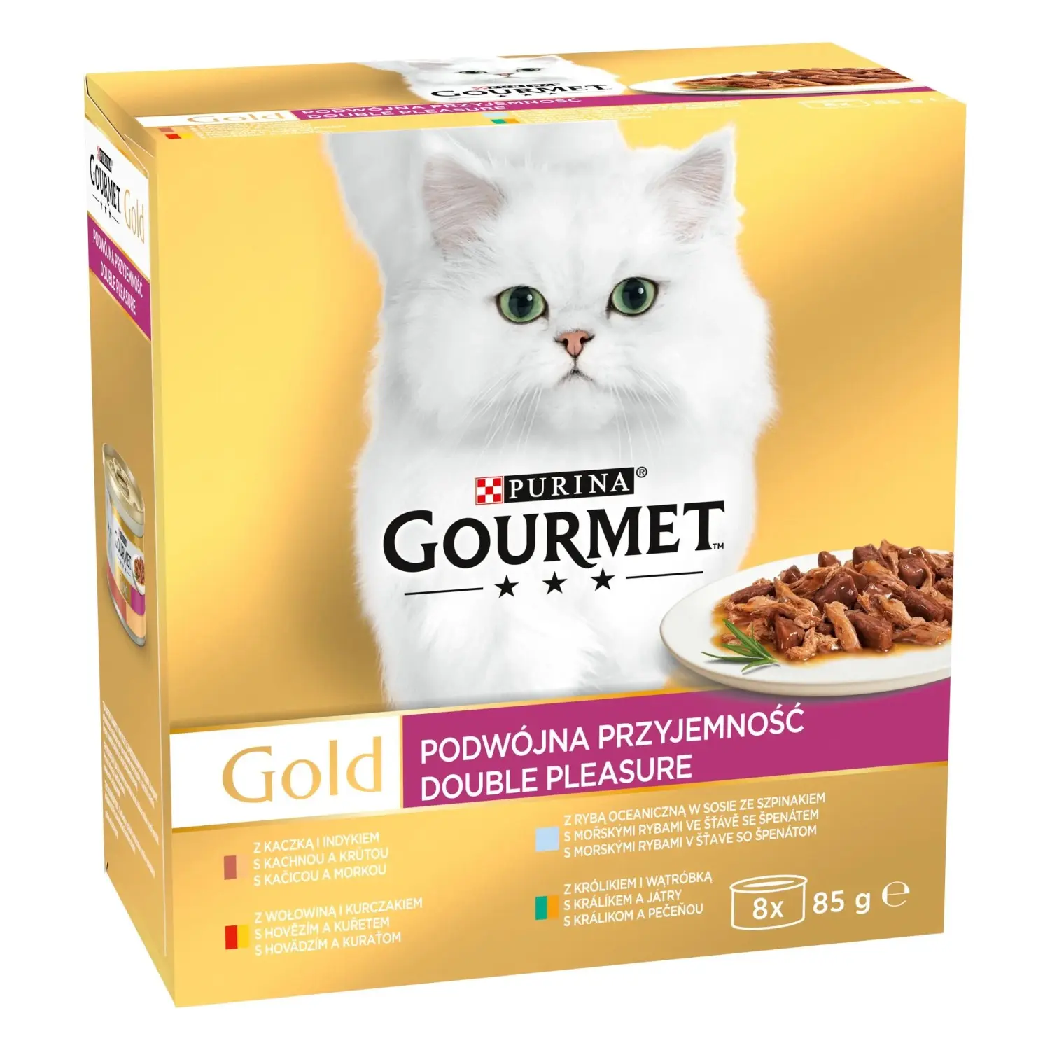 GOURMET Gold Multipack Double Pleasure konzervy pro kočky 8 x 85 g
