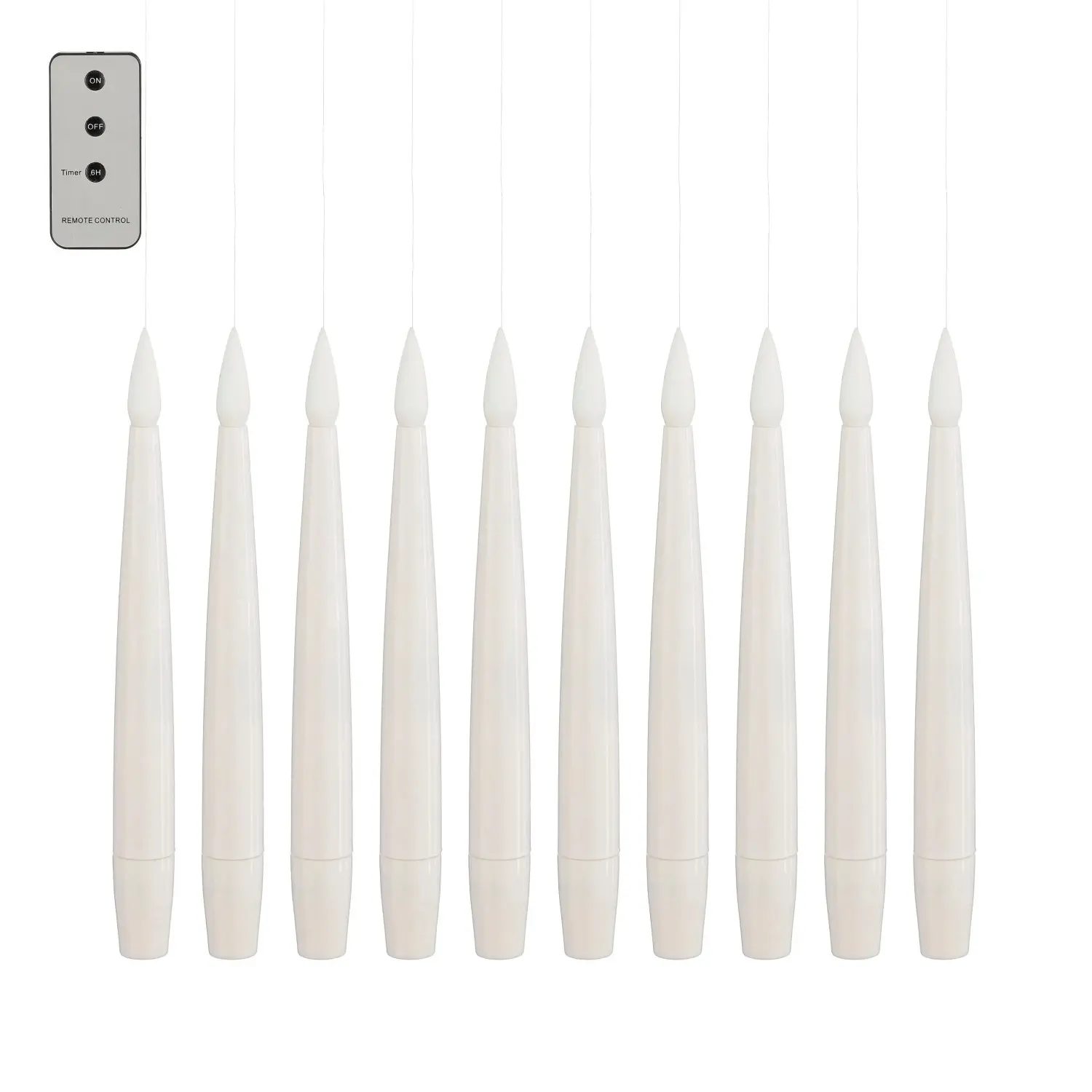 MICA Plovoucí LED svíčky (závěsné) bílé pr. 1,5 x 15,5 cm, 10 ks
