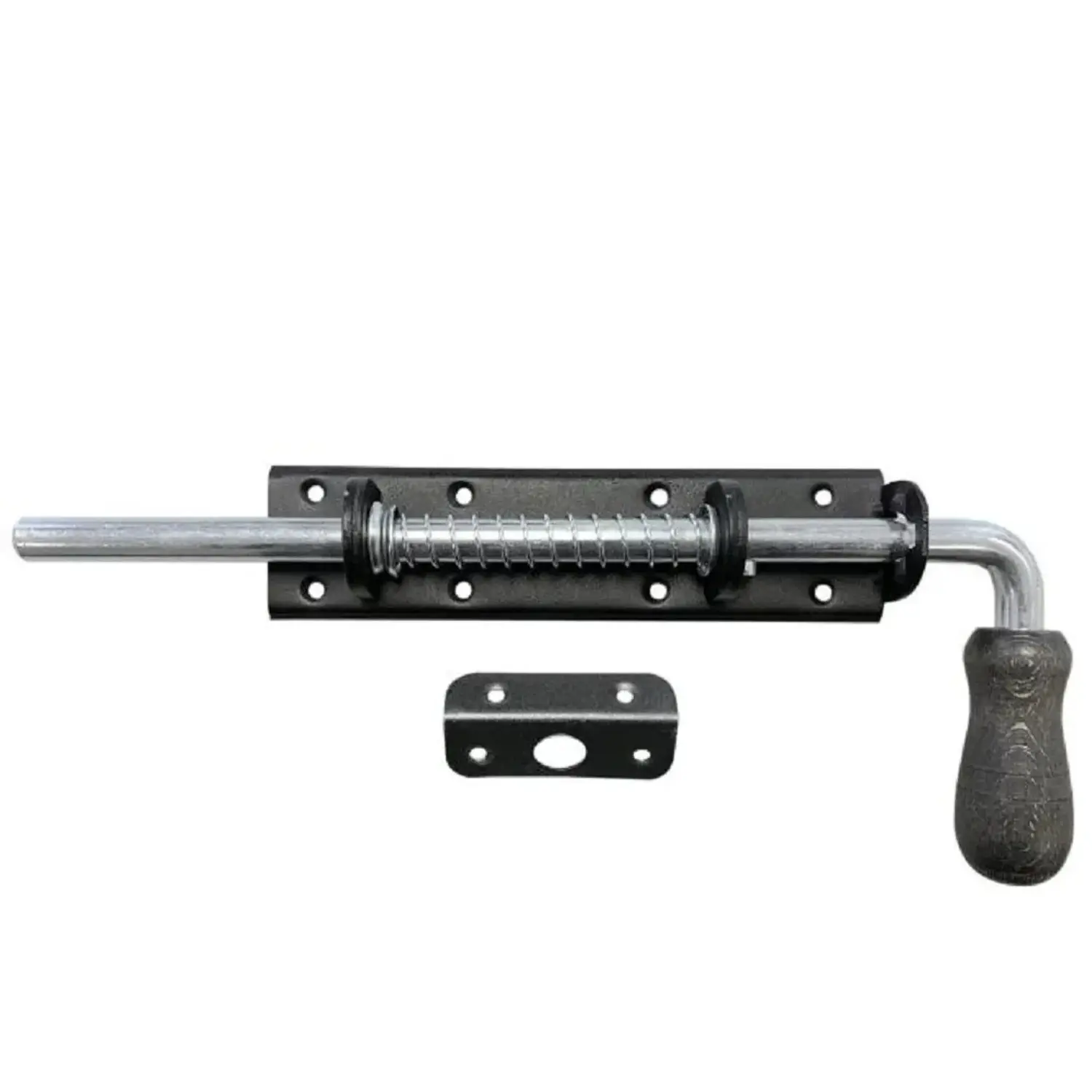 Domax Zástrčka vratová  s pružinou a dřevěnou koncovkou WSP 260 černá 300 x 50mm