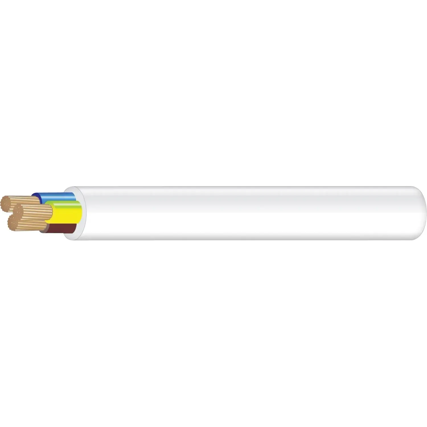 Kabel flexibilní H03VV-F bílý 3 x 0,75 mm2, 5 m