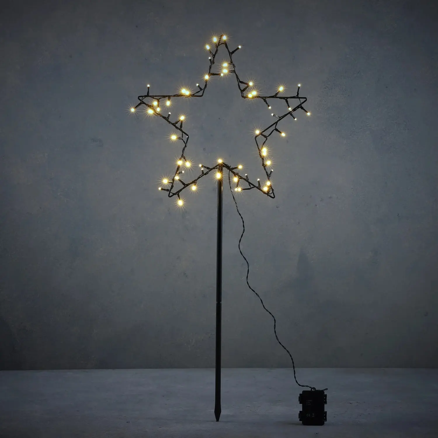 Luca Lighting Zahradní zápich LED vánoční hvězda 60x LED teplá bílá 39 x 90 cm