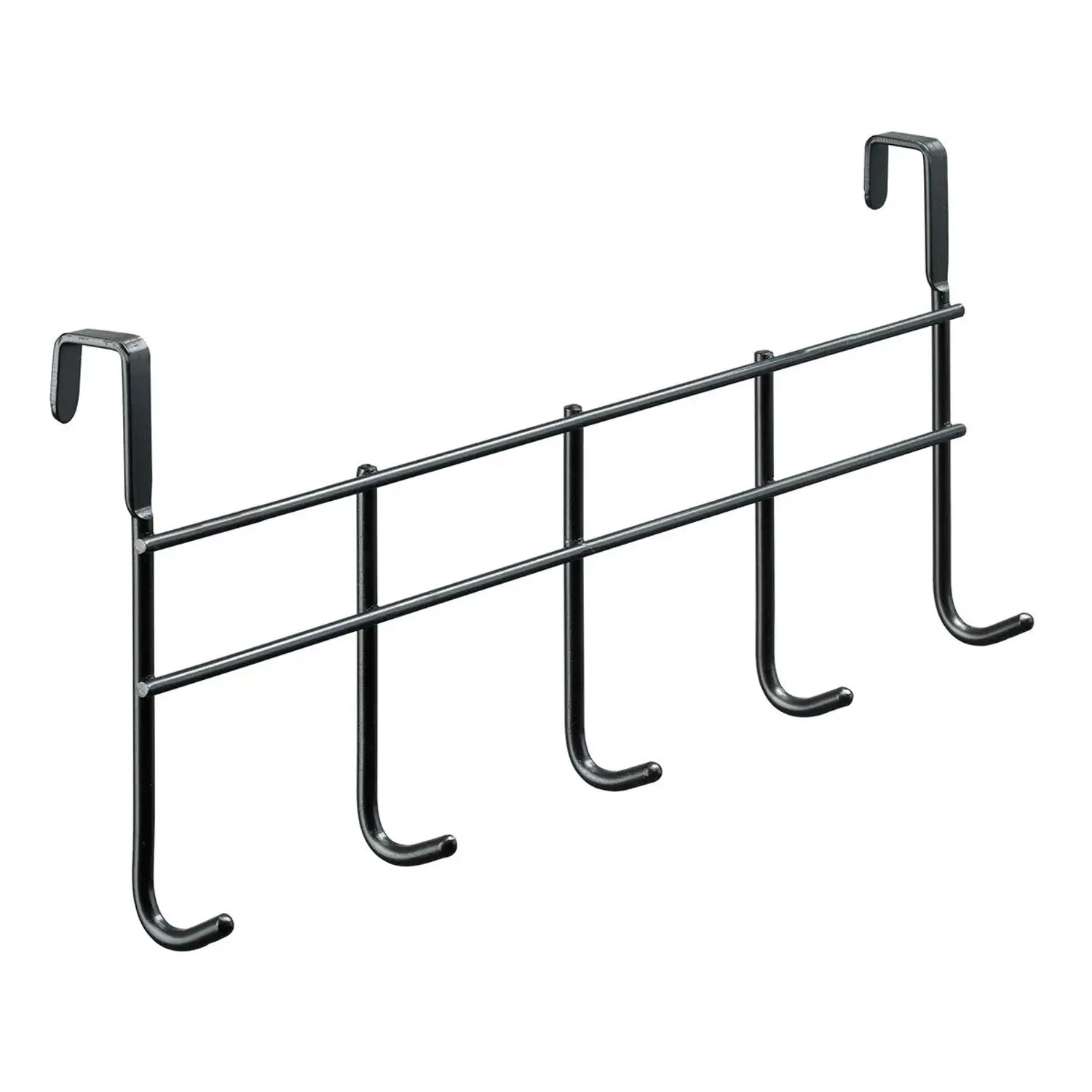 Hettich Věšák na dveře s 5 háčky, ocel, černá, 375 mm
