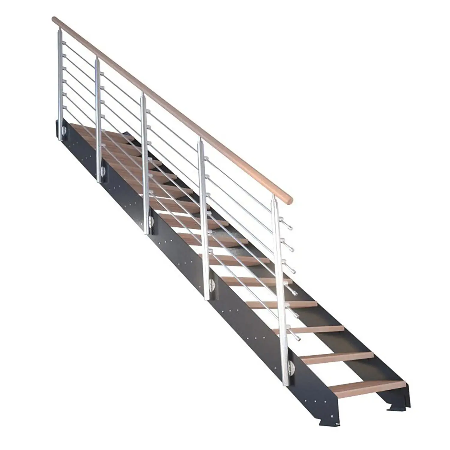 StarWood Kovové schody Kos 15 st. dub olej. 107 cm design. zábradlí antracit