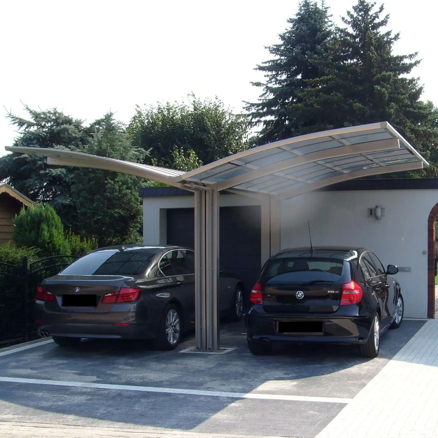 Ximax Alu přístřešek na 2 auta Portoforte Typ 60-Y vzhled oceli 543 x 495 cm