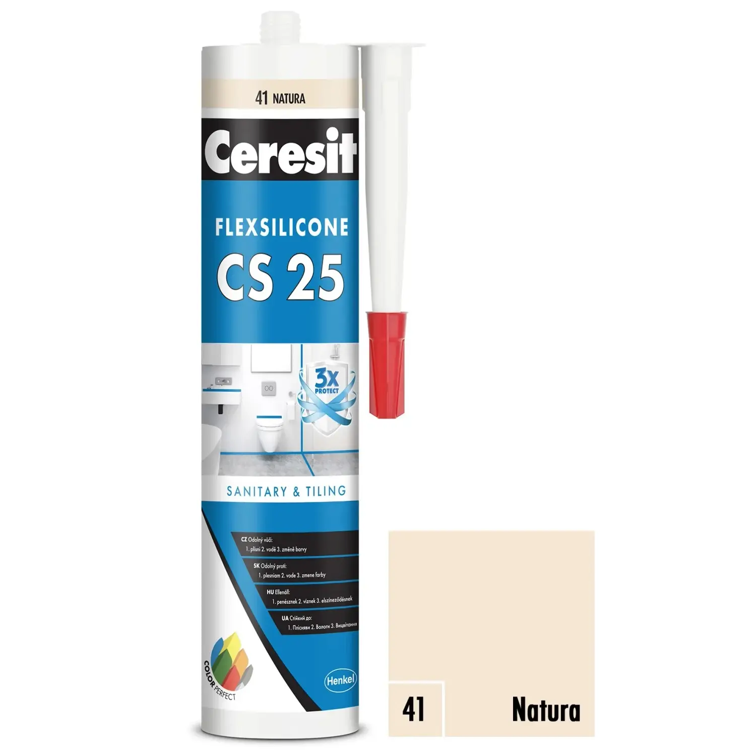 CERESIT CS 25 Sanitární silikon 41 Natura 280 ml