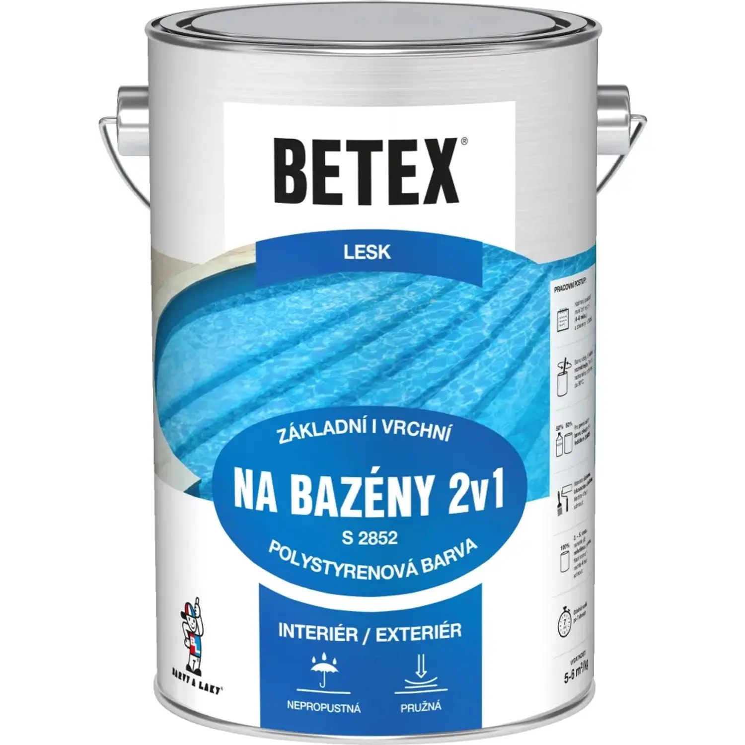 Betex 2v1 základní i vrchní barva na bazény s2852, tmavě modrá, 4 kg