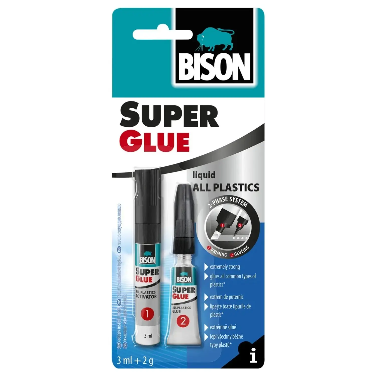 BISON lepidlo na plasty SUPER GLUE All Plastic 3 ml 2 g