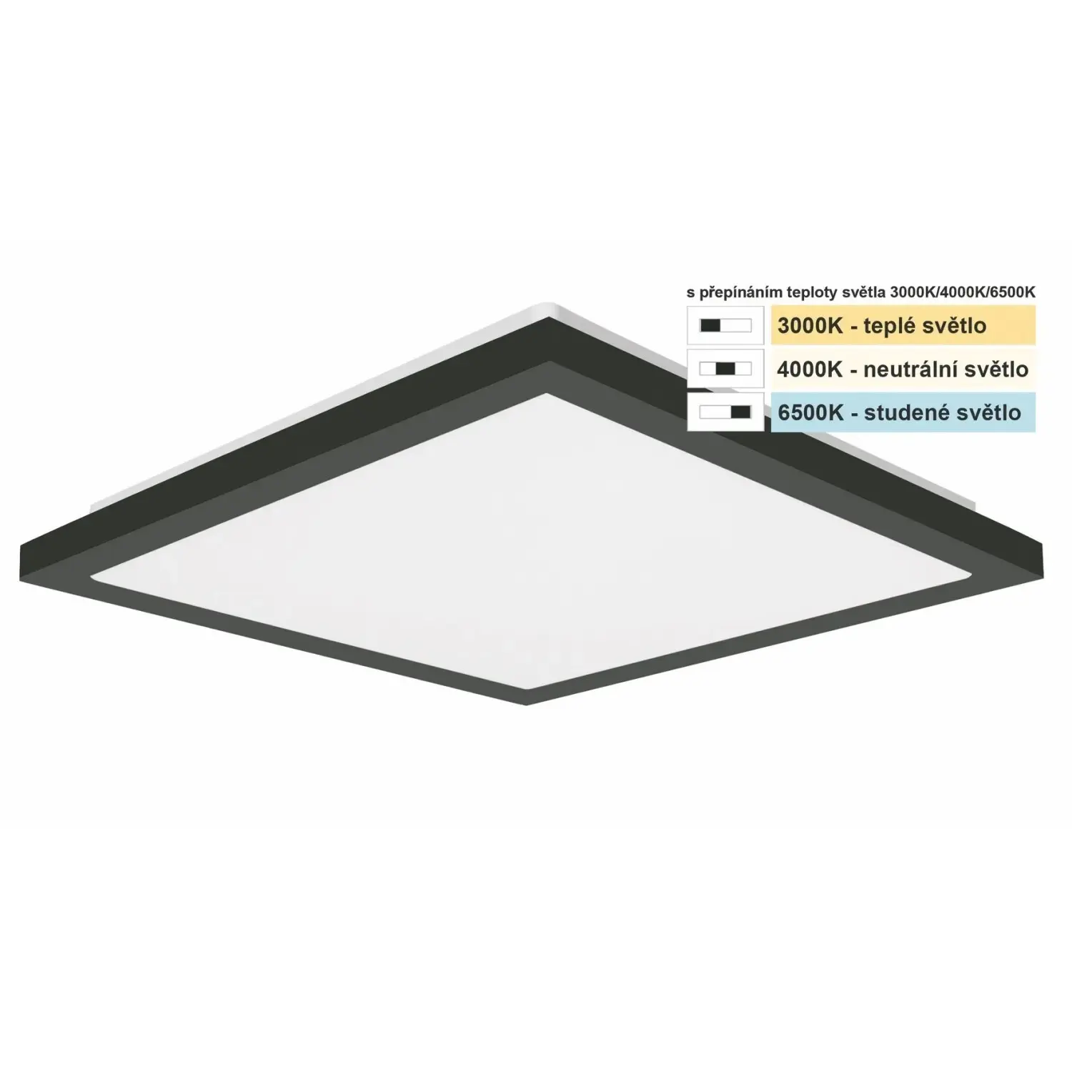 TOP LIGHT Koupelnové stropní LED svítidlo Onyx HS CCT 10W IP44 1000lm 28x28cm