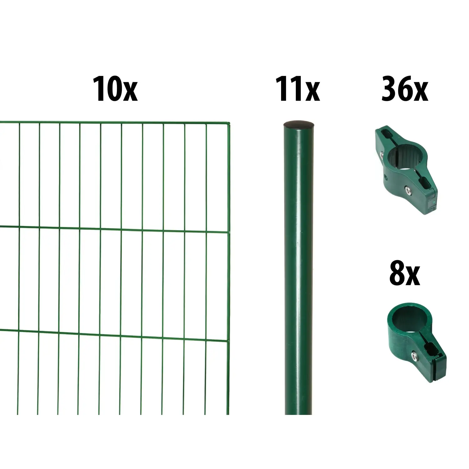 Floraworld Kompletní plotový set 1prut. kul.sl. zabet., zelená, 150 cm, 20 m