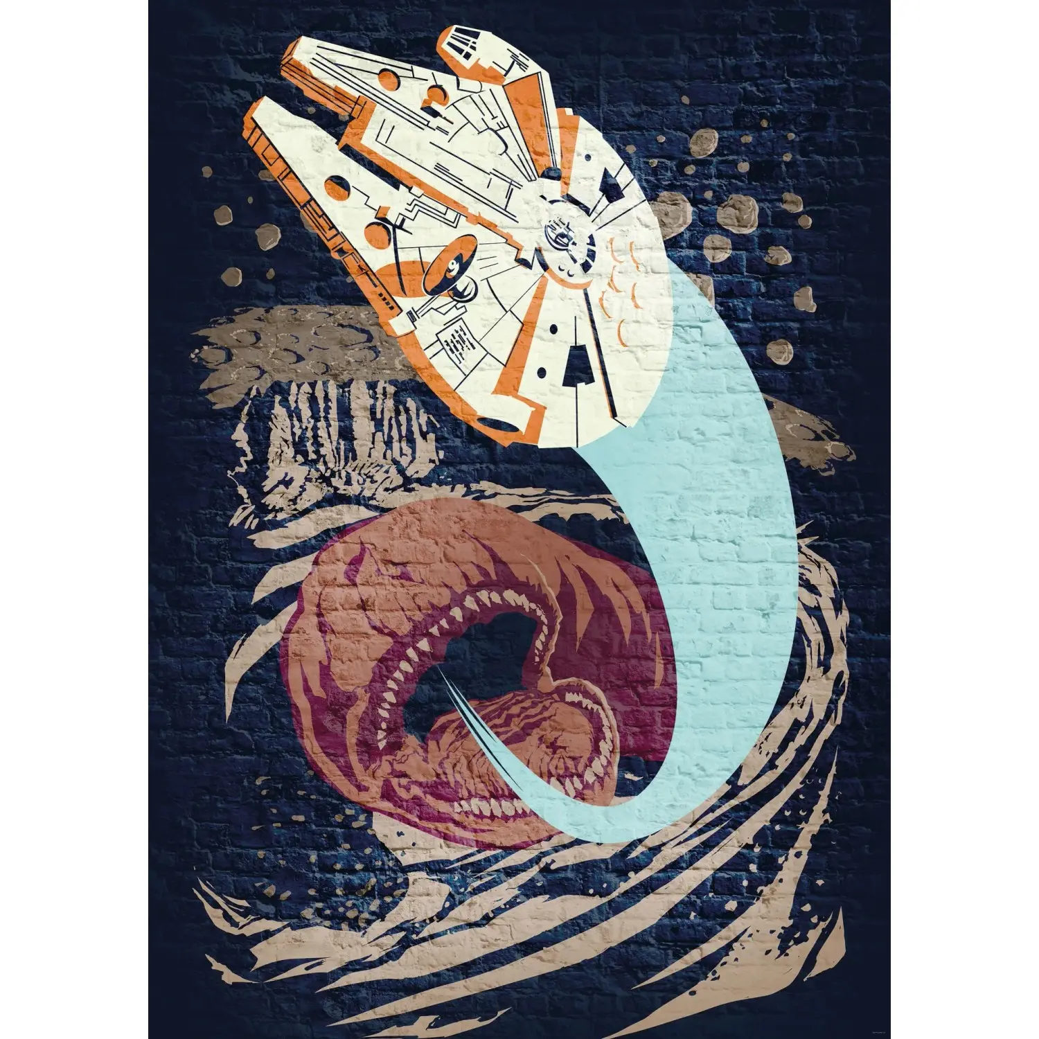 Komar Vliesová fototapeta Star Wars Classic Concrete Asteroid Worm 200 x 280 cm