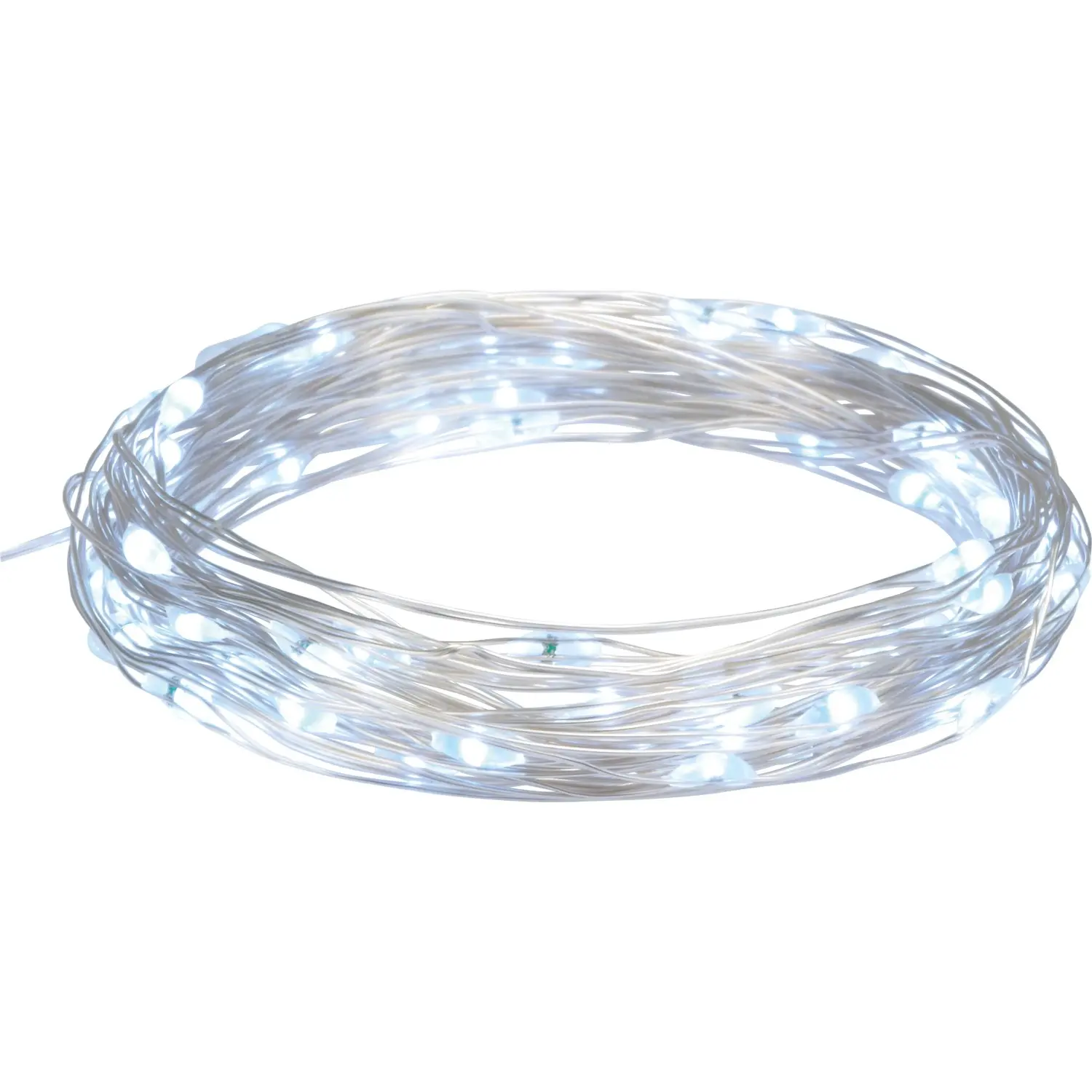 LED světelný řetěz 60x mini LED, studená bílá, IP44, měděný drát, 6,1 m