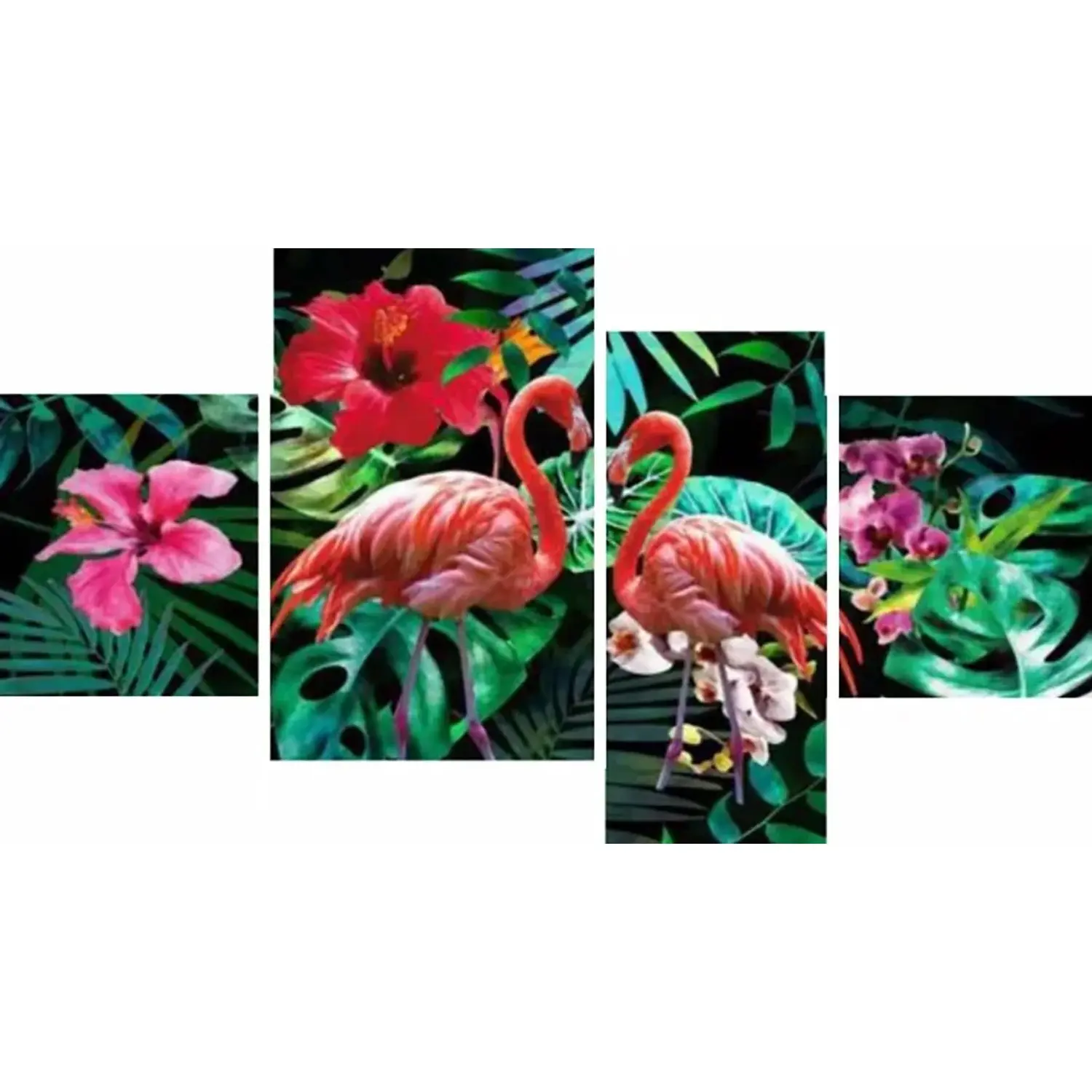 Bondecor 4dílná sada obrazů Fauna 70 x 100 cm