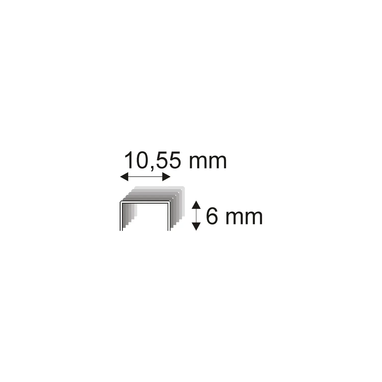 RON Spony čalounické 581/06 BL, délka 10,55 x 6 mm, 2000 ks